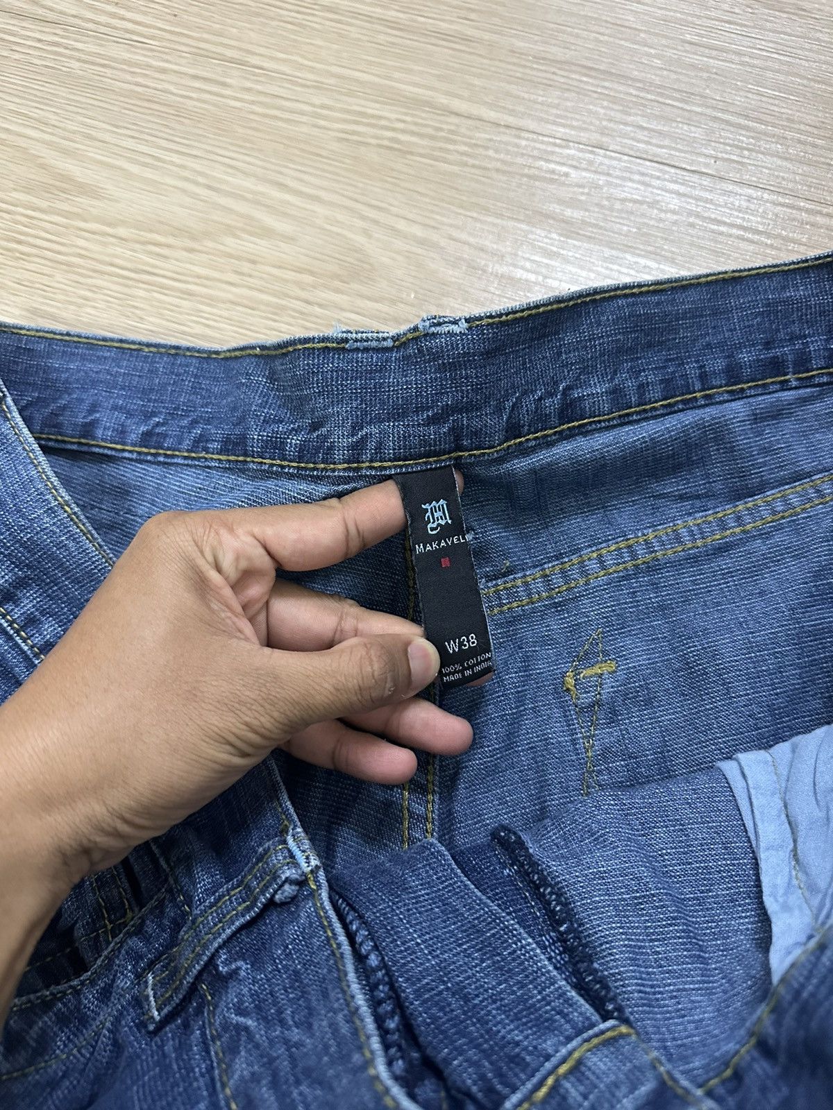 Makaveli × Vintage Rare And Beautiful Vintage Tupac Makaveli Baggy Jorts Denim Size US 40 / EU 56 - 7 Thumbnail