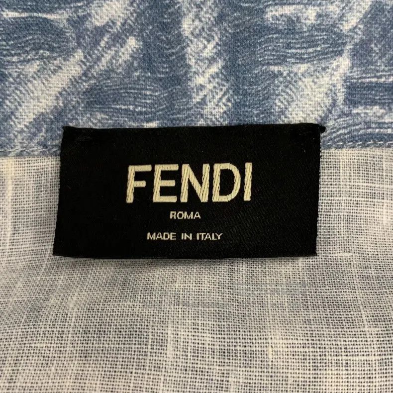 Fendi Fendi Blue Logo Printed All-Over Linen Collar Short Sleeve Size US XXS / EU 40 - 5 Thumbnail