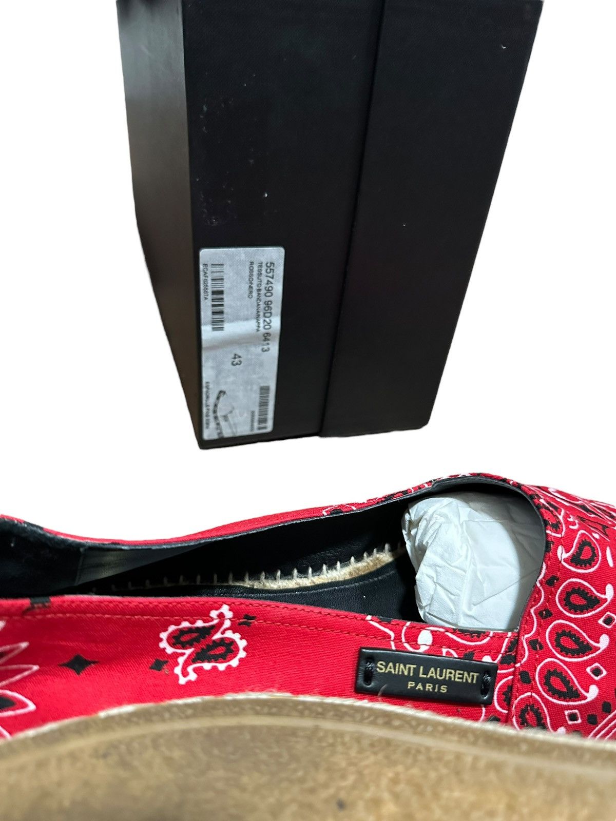Saint Laurent Paris × Yves Saint Laurent Saint Laurent Red Bandana Espadrilles Size US 10 / EU 43 - 7 Thumbnail