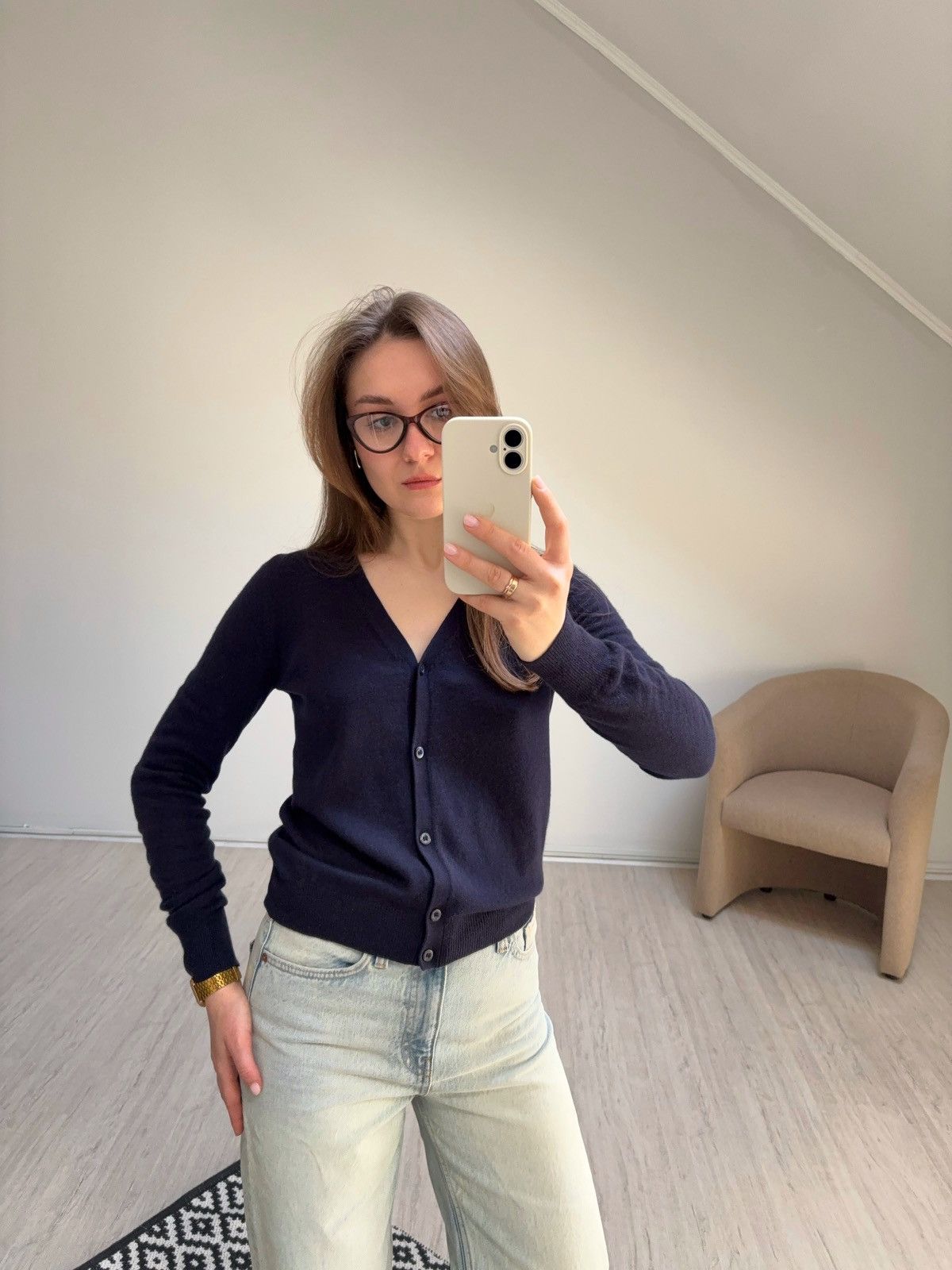 Prada Prada Milano Pure Cashmere Cardigan V-Neck Navy Blue Size 40 Size S / US 4 / IT 40 - 4 Thumbnail