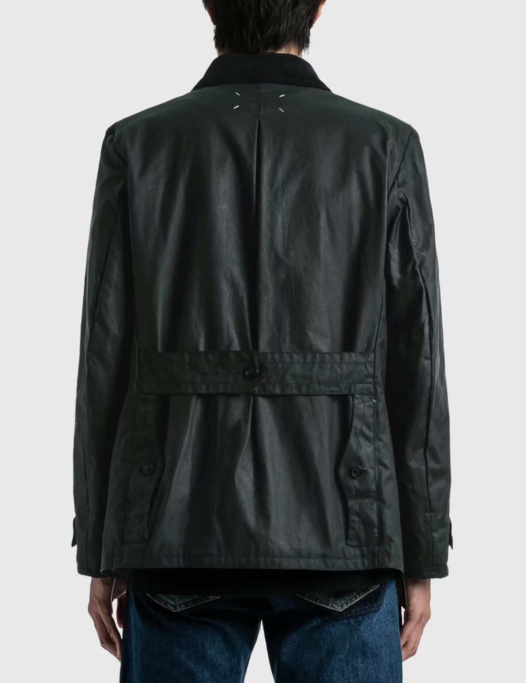 Maison Margiela o1w1db10525 Waxed Cotton Worker Jacket in Dark Green Size US L / EU 52-54 / 3 - 4 Thumbnail
