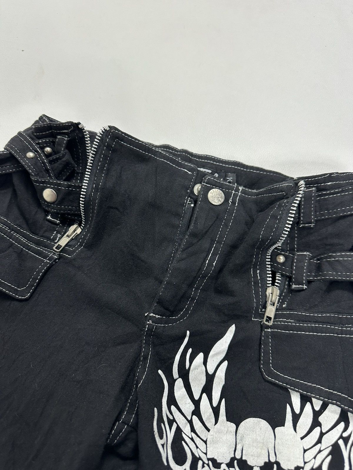 Other K star Punk Rock Bondage Skull Skeleton Poem Style Pants Size 28" / US 6 / IT 42 - 9 Thumbnail