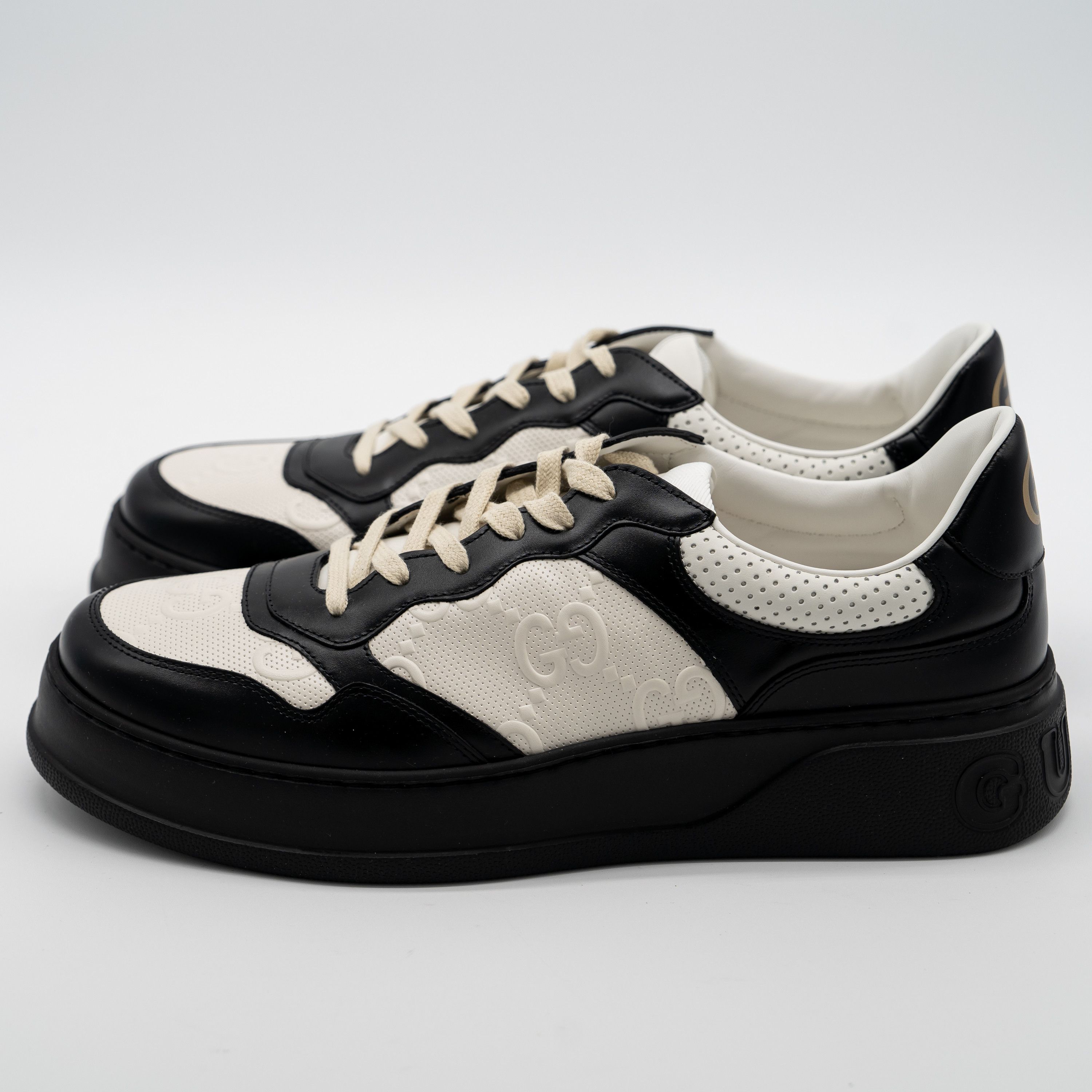 Gucci Size 12 G 12.5 US Gucci GG Chunky B Sneakers Black White GG Size US 12.5 / EU 45-46 - 4 Thumbnail