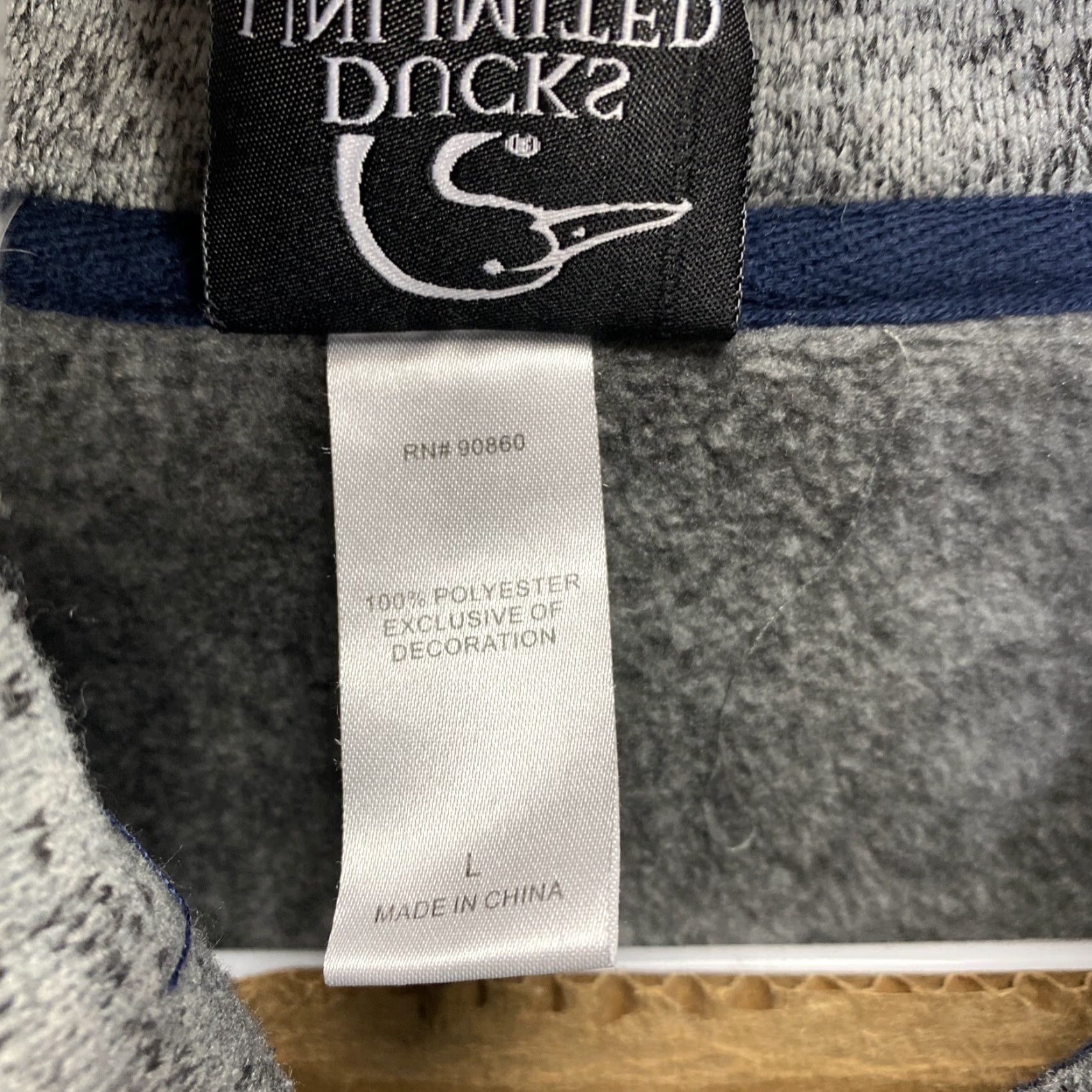 Vintage Ducks Unlimited Men's Sweatshirt 1/4 Zip Pullover Fleece Embroidered Logo Gray L Size US L / EU 52-54 / 3 - 6 Thumbnail
