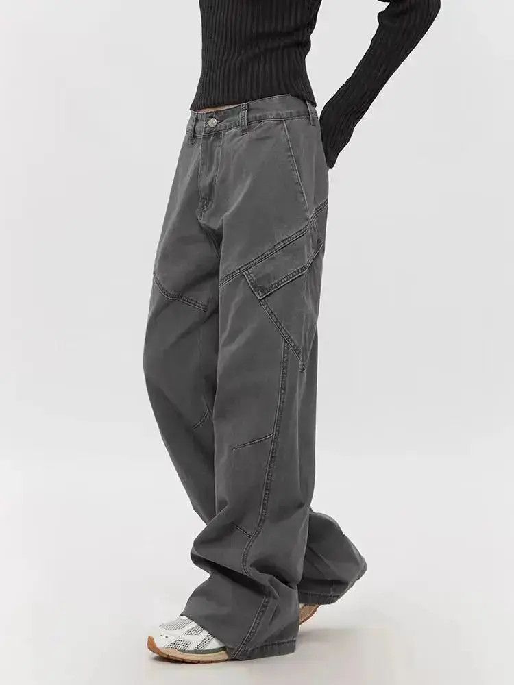 Japanese Brand Vintage washed straight leg curved blade baggy jeans Size US 32 / EU 48 - 2 Thumbnail