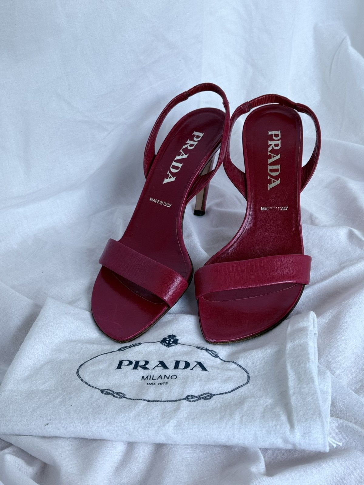 Prada Prada Vintage Red Leather Sandals Heels Size US 8 / IT 38 - 7 Thumbnail