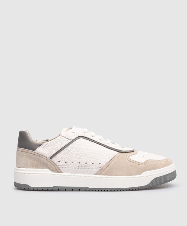 o1w1db10725 Leather Sneakers With Logo in White