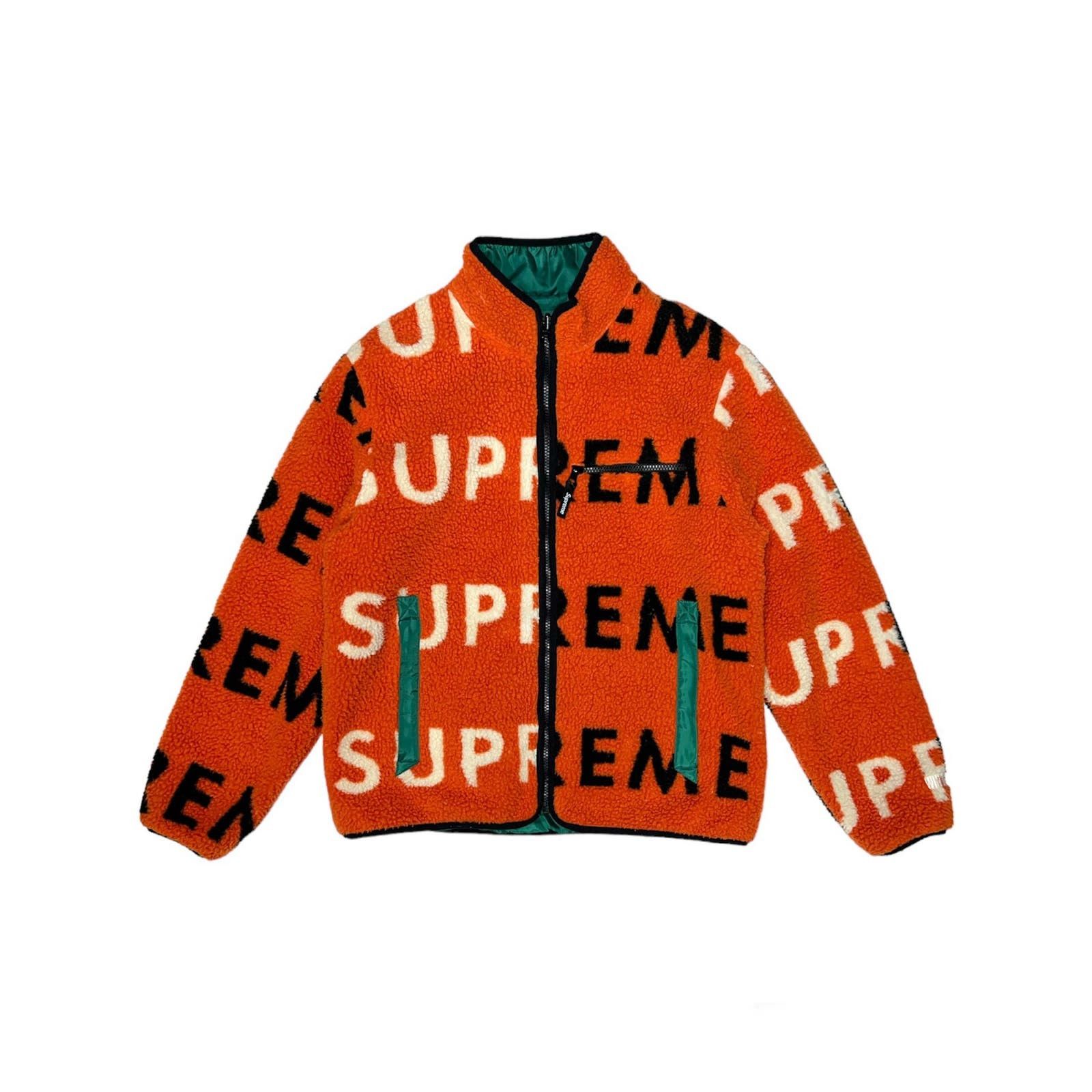 supreme reversible fleece logo jacket M