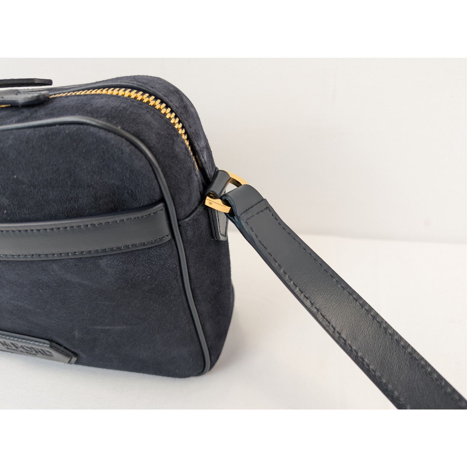 Tom Ford o1rshd1 Logo-Embossed Leather Messenger Bag in Navy Size ONE SIZE - 6 Thumbnail