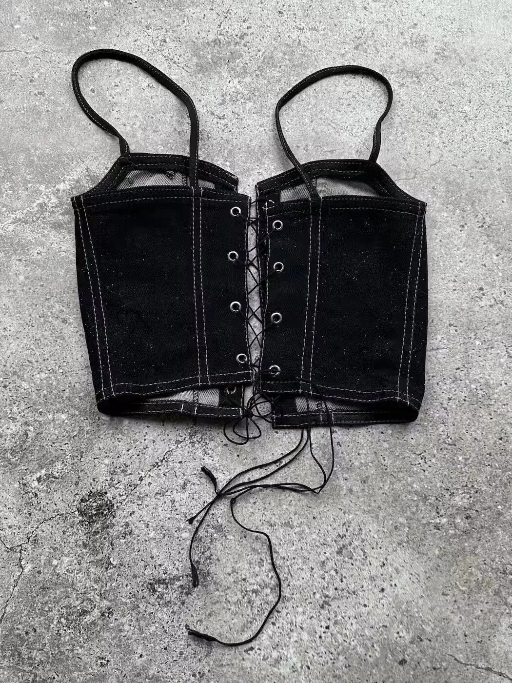 Japanese Brand Vintage Bondage Crop Top C490(V620)(E8) Size XS / US 0-2 / IT 36-38 - 2 Thumbnail