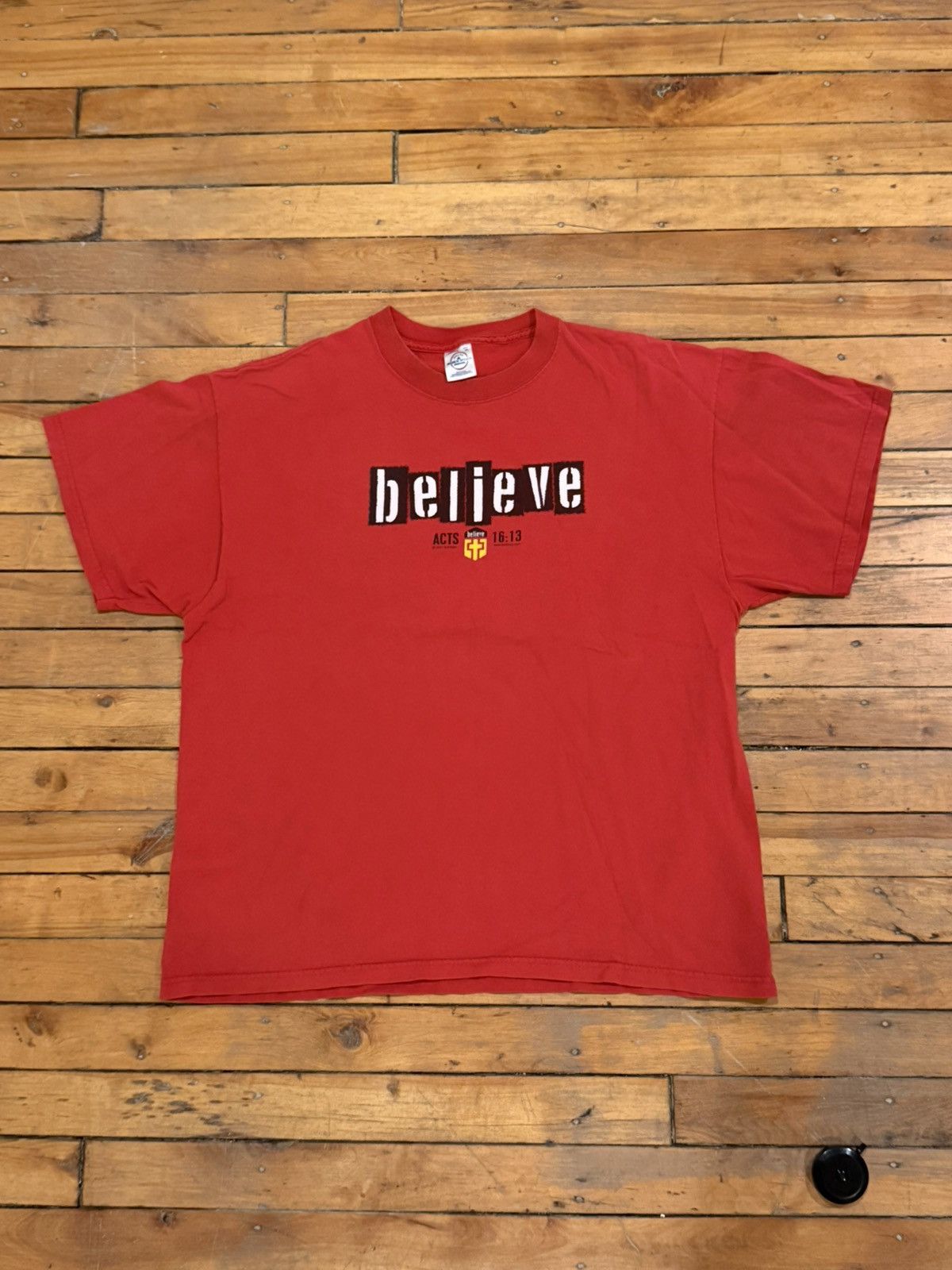 Vintage Vintage ‘01 “Believe” jesus red tee Size US XL / EU 56 / 4 - 2 Thumbnail
