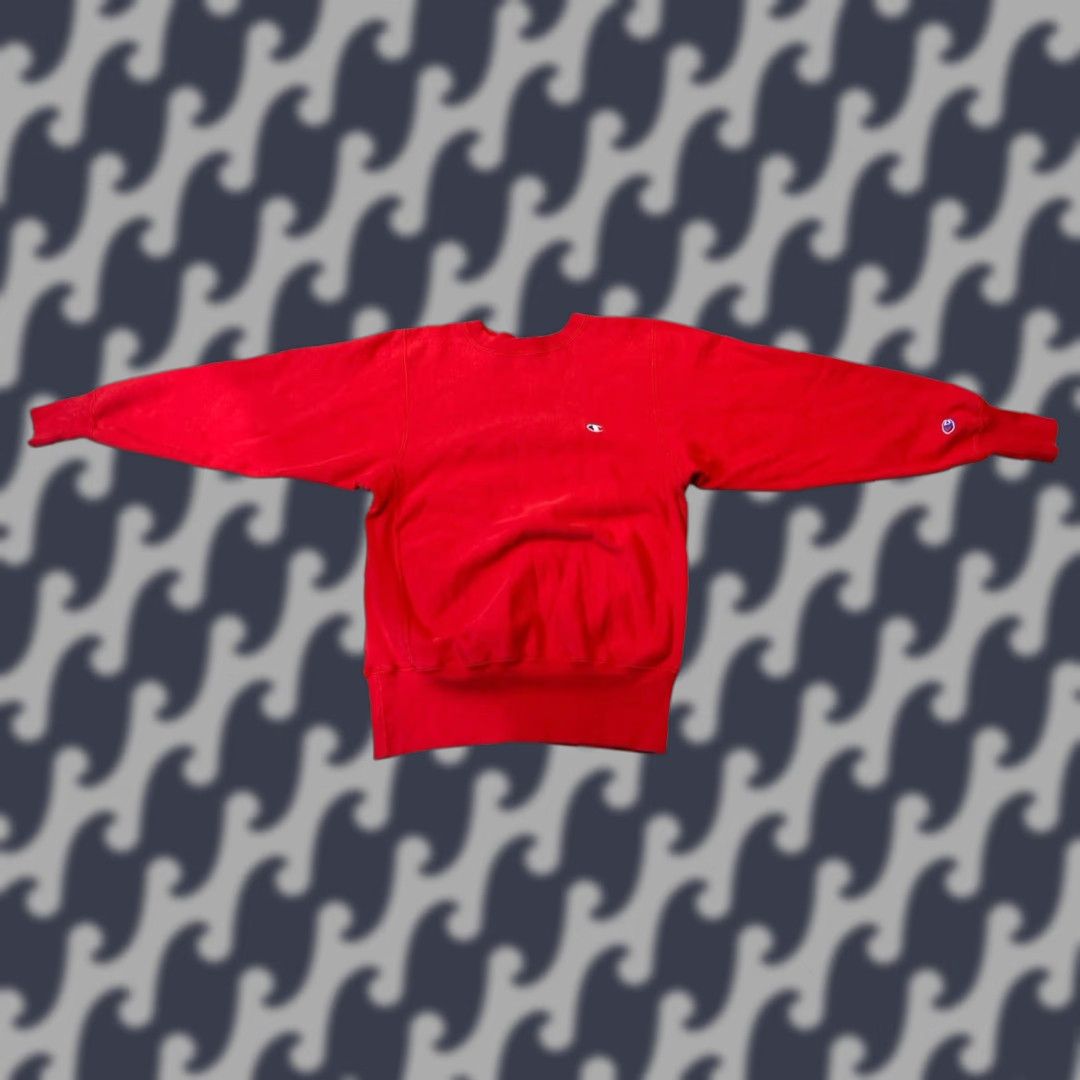 VINTAGE Champion Reverse Weave Sweatshirt Mens Small Red 90s