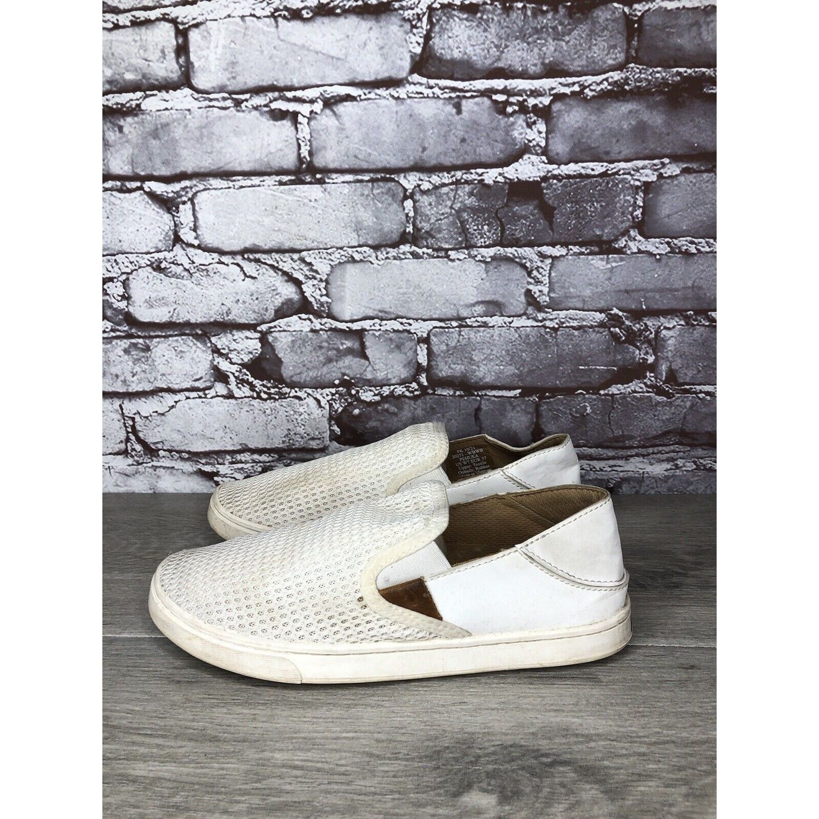 Olukai Olukai Shoes Pehuea Slip On Comfort White Textile Sneakers W Size US 7 / IT 37 - 1 Thumbnail