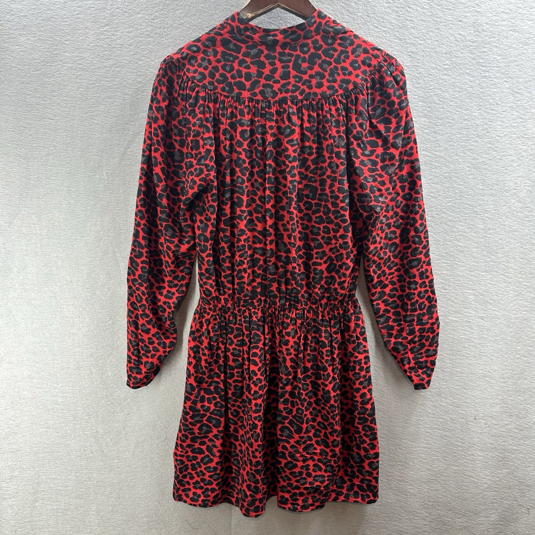 Zadig & Voltaire Zadig & Voltaire Dress Reveal Leo Womens Small Cheetah Leopard Red V-Neck Short Sleeve 90s Vintage Style Women's Dress Size S / US 4 / IT 40 - 5 Thumbnail