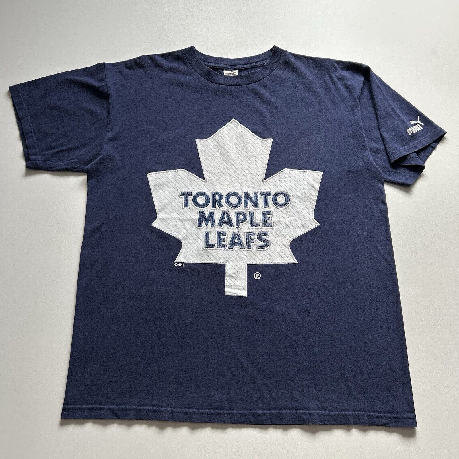 NHL Vintage 90s Puma Toronto Maple Leafs NHL T Shirt Large Rare Size US L / EU 52-54 / 3 - 1 Thumbnail