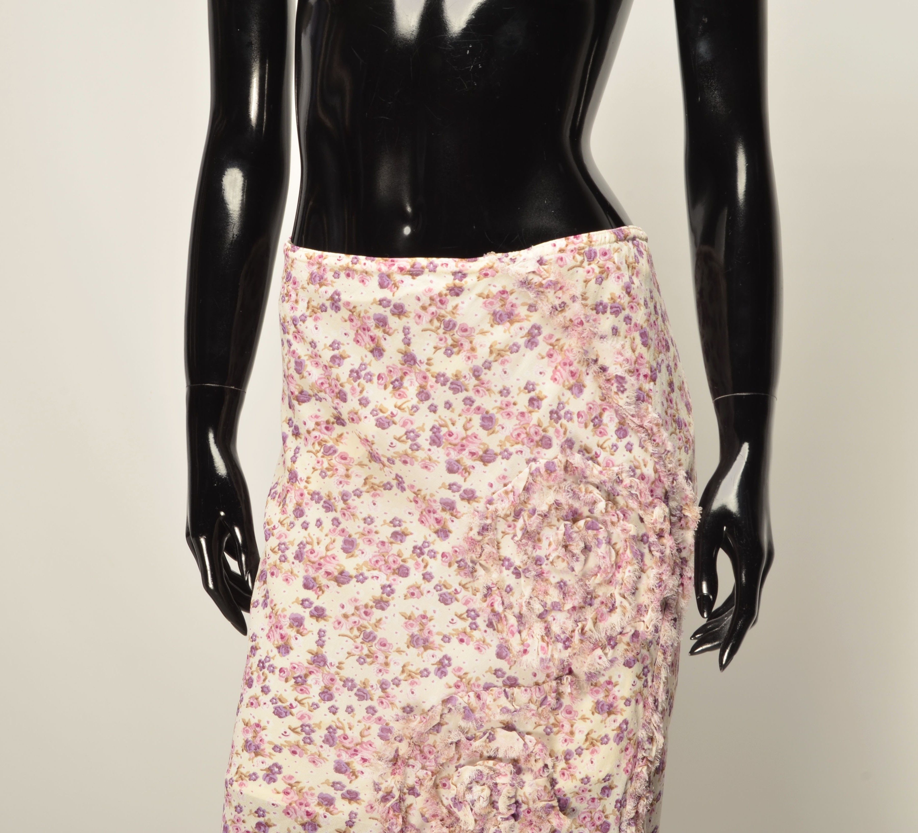 Vintage Vintage Naf Naf Y2K Mesh Floral Fairy Ruffle Skirt Size 28" / US 6 / IT 42 - 2 Thumbnail