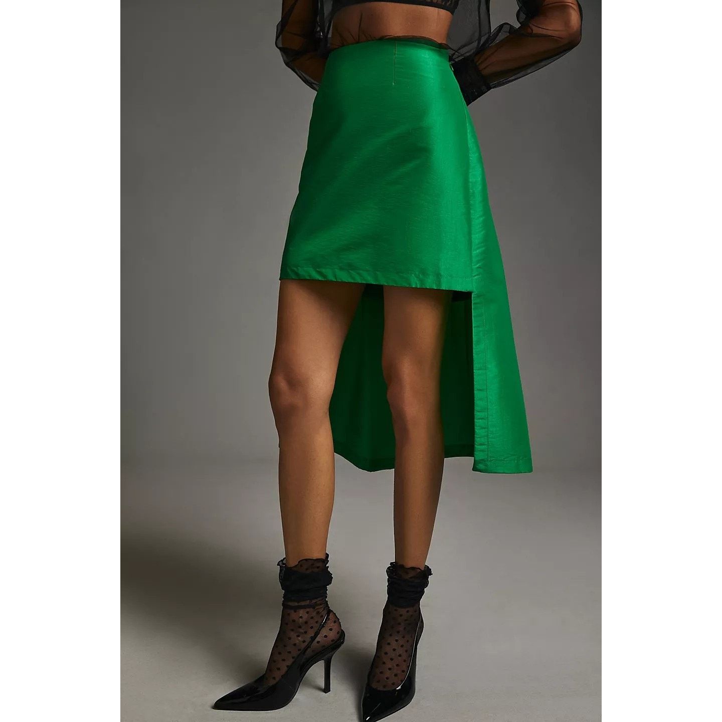 Anthropologie New Anthropologie Maeve Asymmetrical Sateen Skirt $148 Gr Size 26" / US 2 / IT 38 - 4 Thumbnail