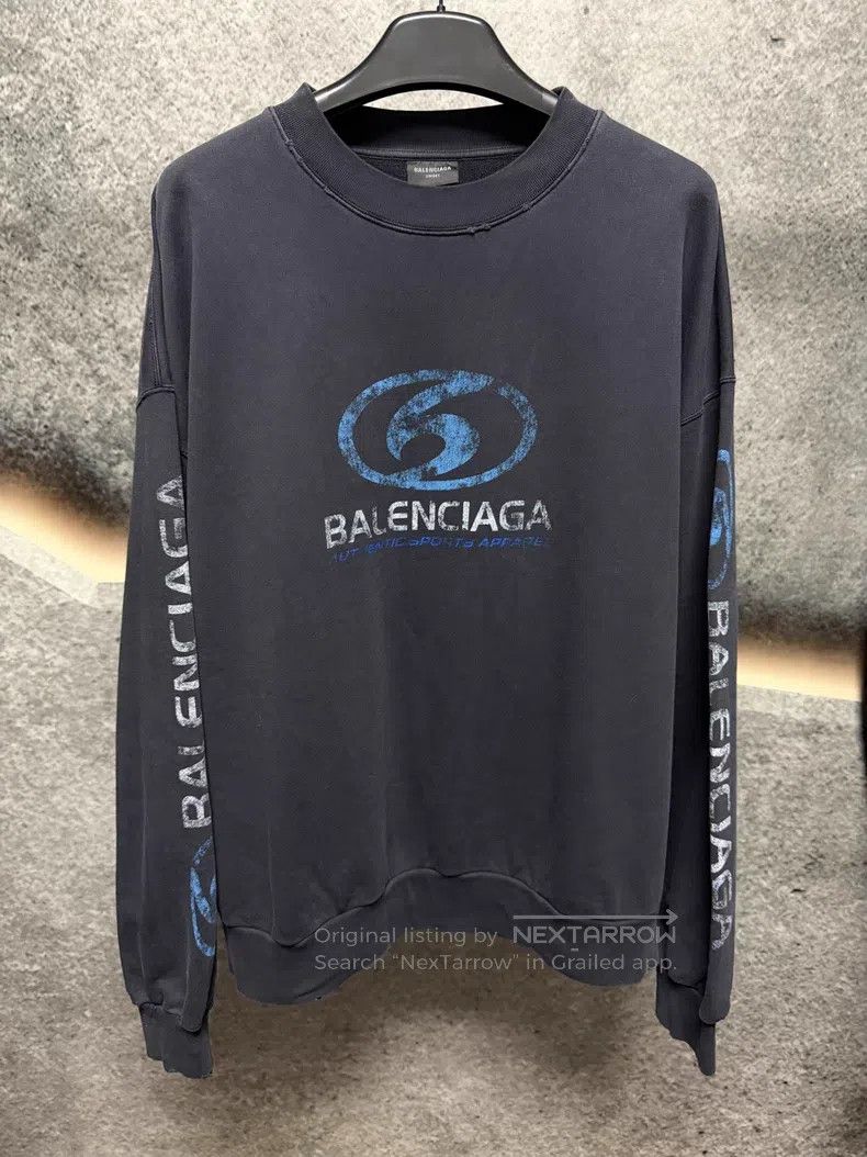 Balenciaga Balenciaga Distressed Logo Sweatshirt Size US L / EU 52-54 / 3 - 1 Thumbnail