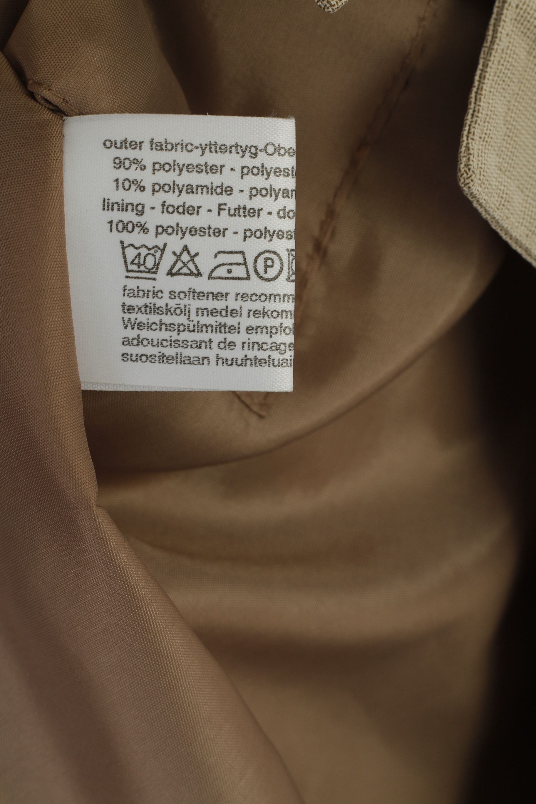 Vintage Finn-Flare Collection Women 40 L Coat Taupe Zip Up 7156 Size L / US 10 / IT 46 - 6 Thumbnail