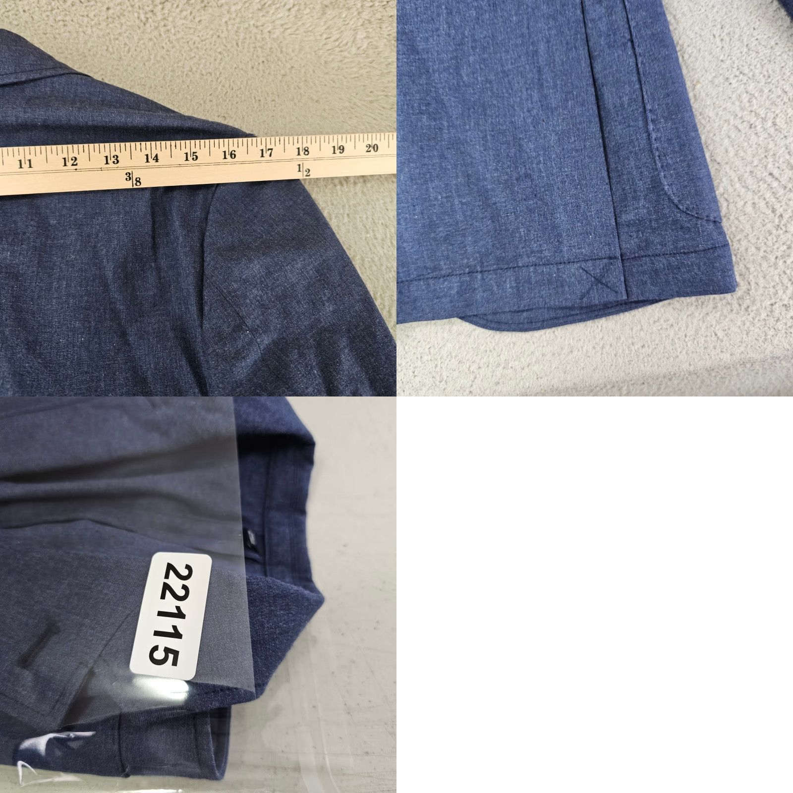 J.Crew J. CREW THOMPSON Blazer Mens 34 Blue Cotton Two Button Sport Coat Unconstructed Size 34R - 9 Thumbnail