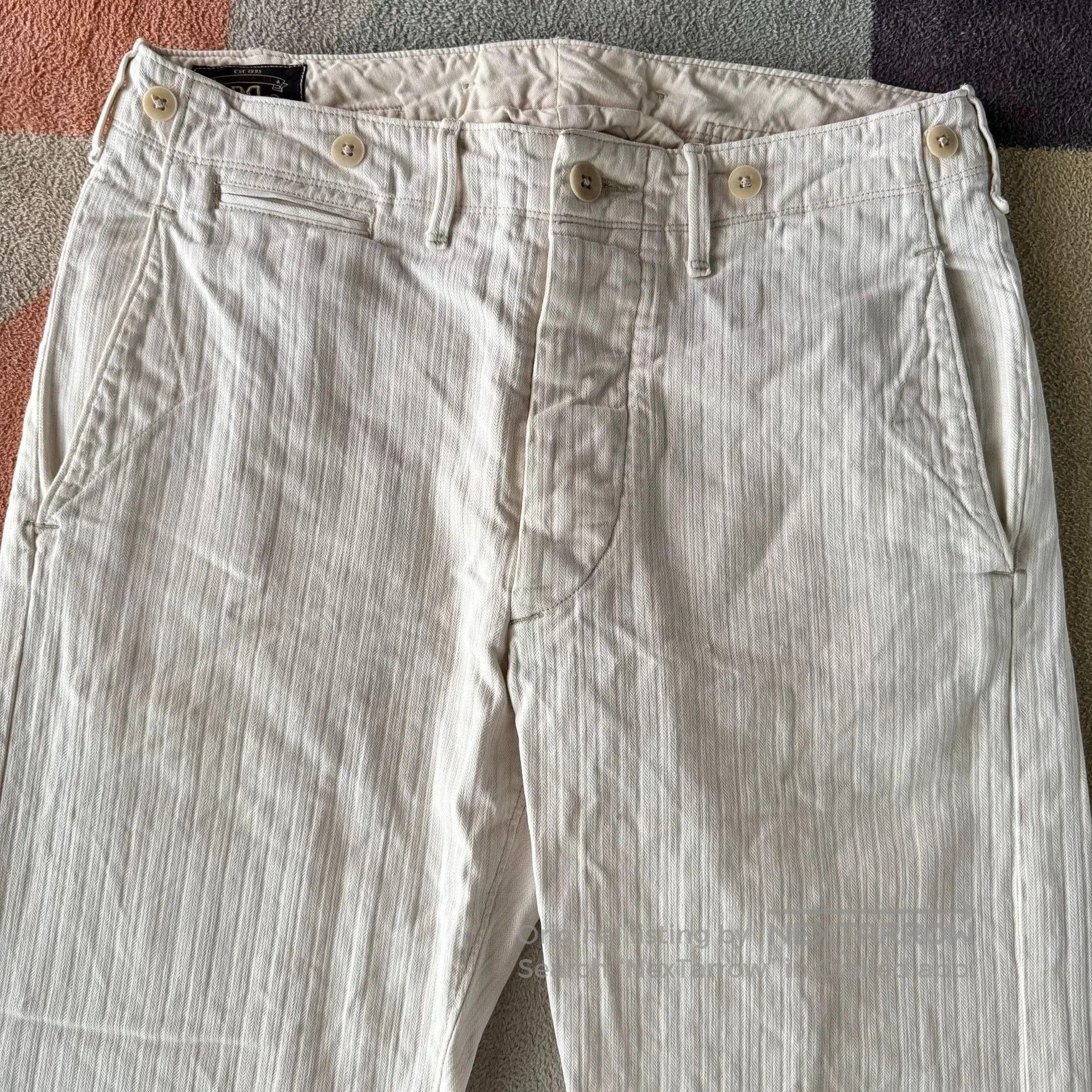 RRL Ralph Lauren Ralph Lauren RRL White Herringbone Pants. Size US 31 - 2 Thumbnail