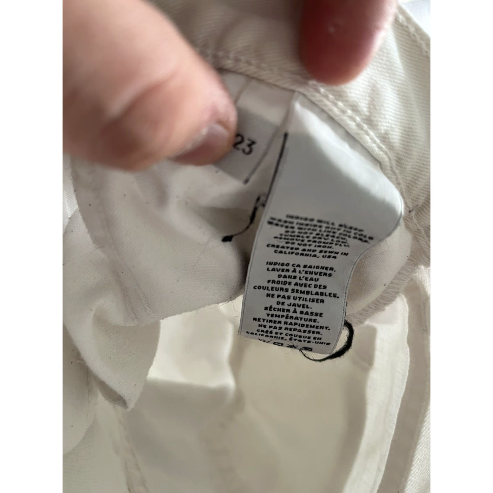 J Brand J Brand for Theory Ace Cropped High Rise Straight Jeans Size 23 White Denim Womens Size 40" / US 18 - 7 Thumbnail