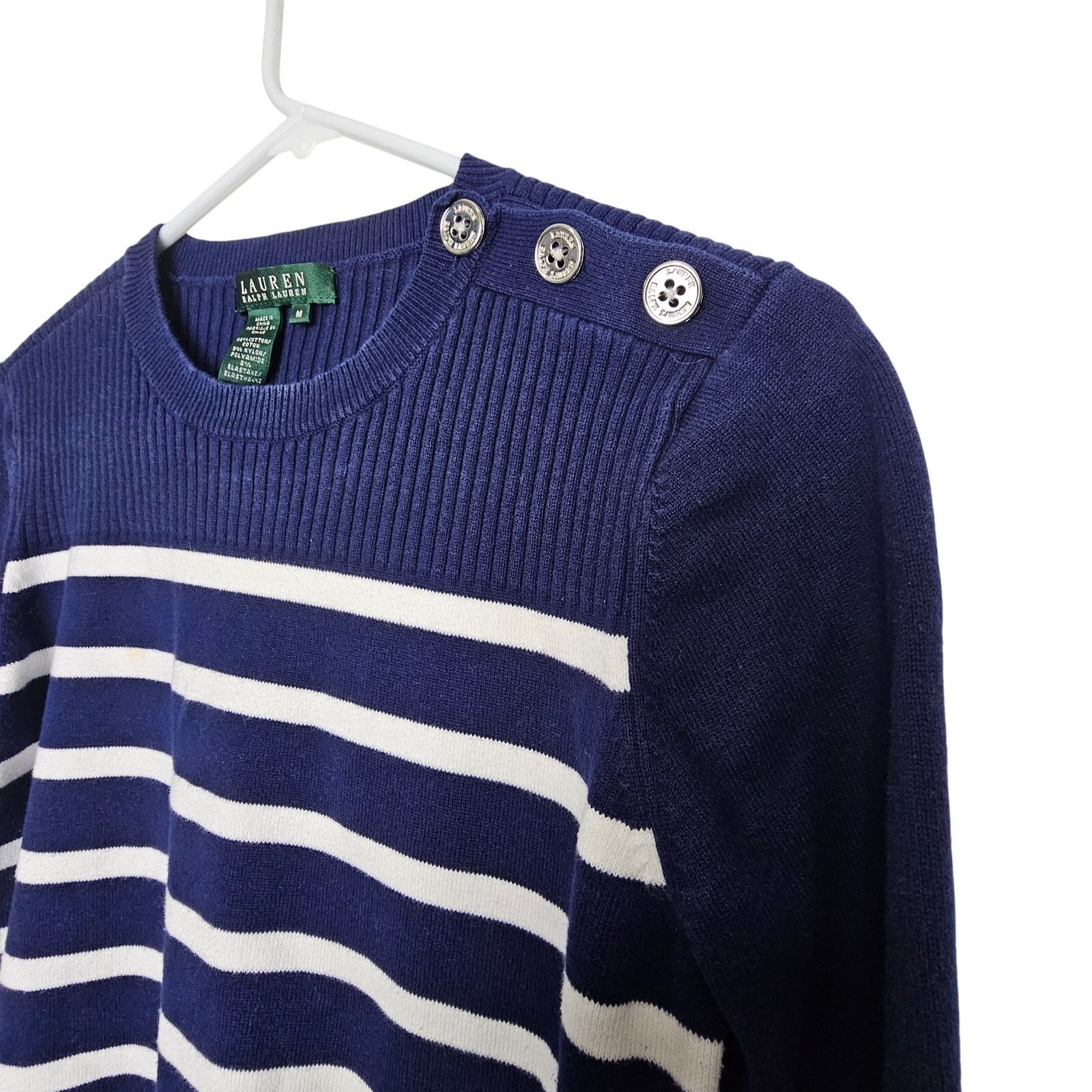 Lauren Ralph Lauren Lauren Ralph Lauren Womens Striped Nautical Sweater M Preppy Size M / US 6-8 / IT 42-44 - 2 Thumbnail