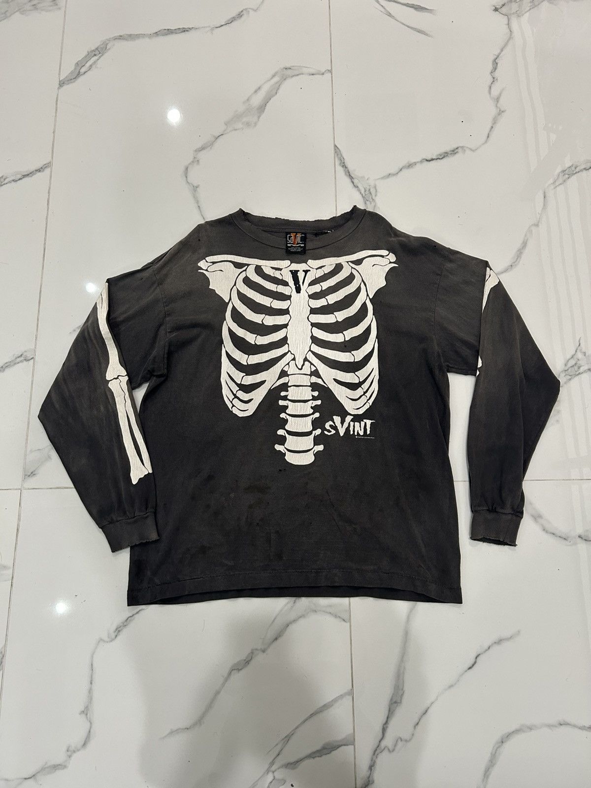 Saint Michael Saint Michael V-lone Bone Long sleeve Tee Size US L / EU 52-54 / 3 - 1 Thumbnail