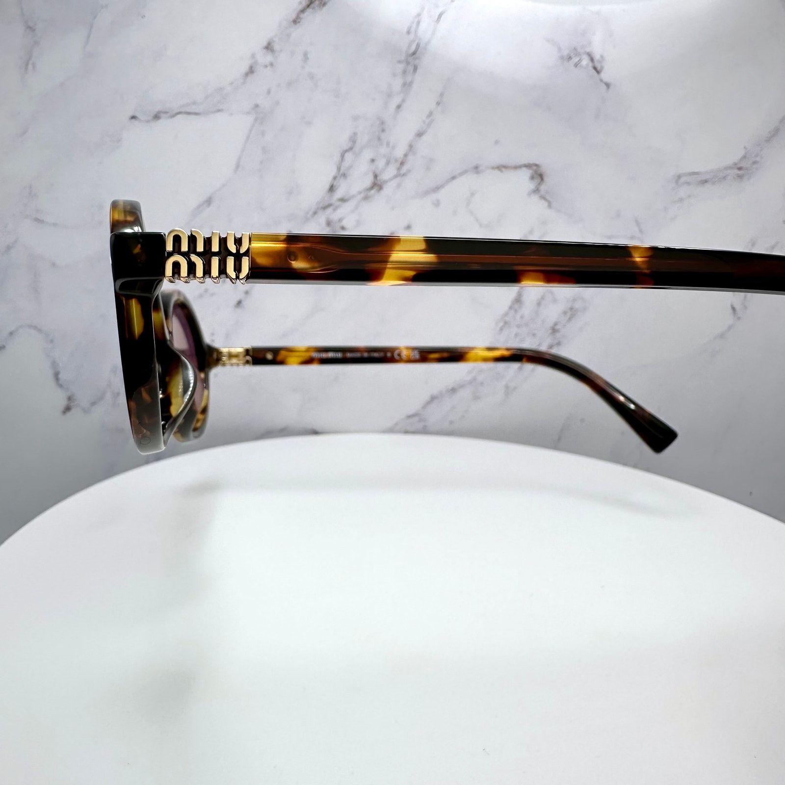 Miu Miu MIU MIU Sunglasses New Brown Gold Metal Logo Authentic Size ONE SIZE - 16 Thumbnail