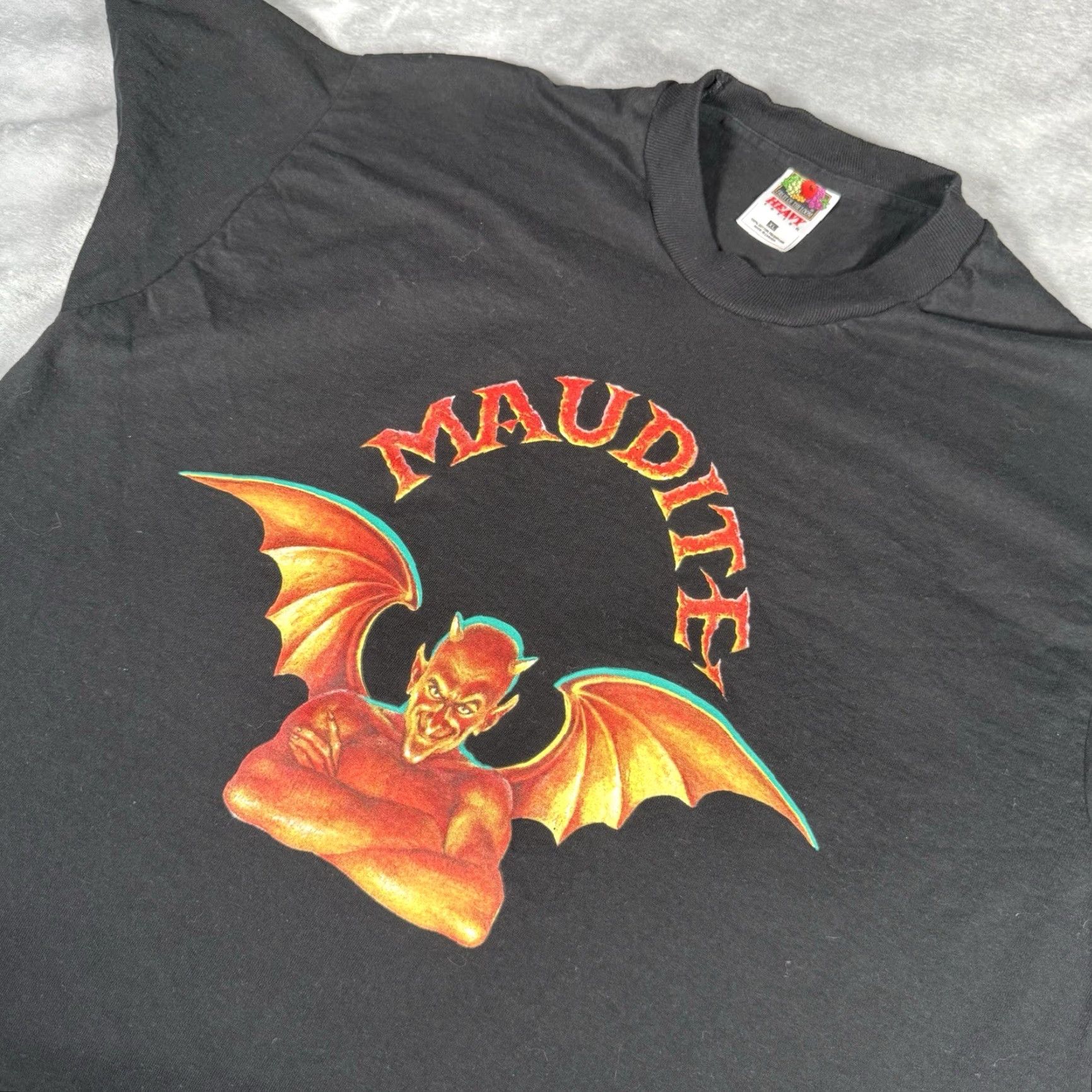 Logo 7 VINTAGE Maudite Belgian Beer T Shirt Mens XL Slim Fit Devil Logo Y2K Size US XL / EU 56 / 4 - 2 Thumbnail