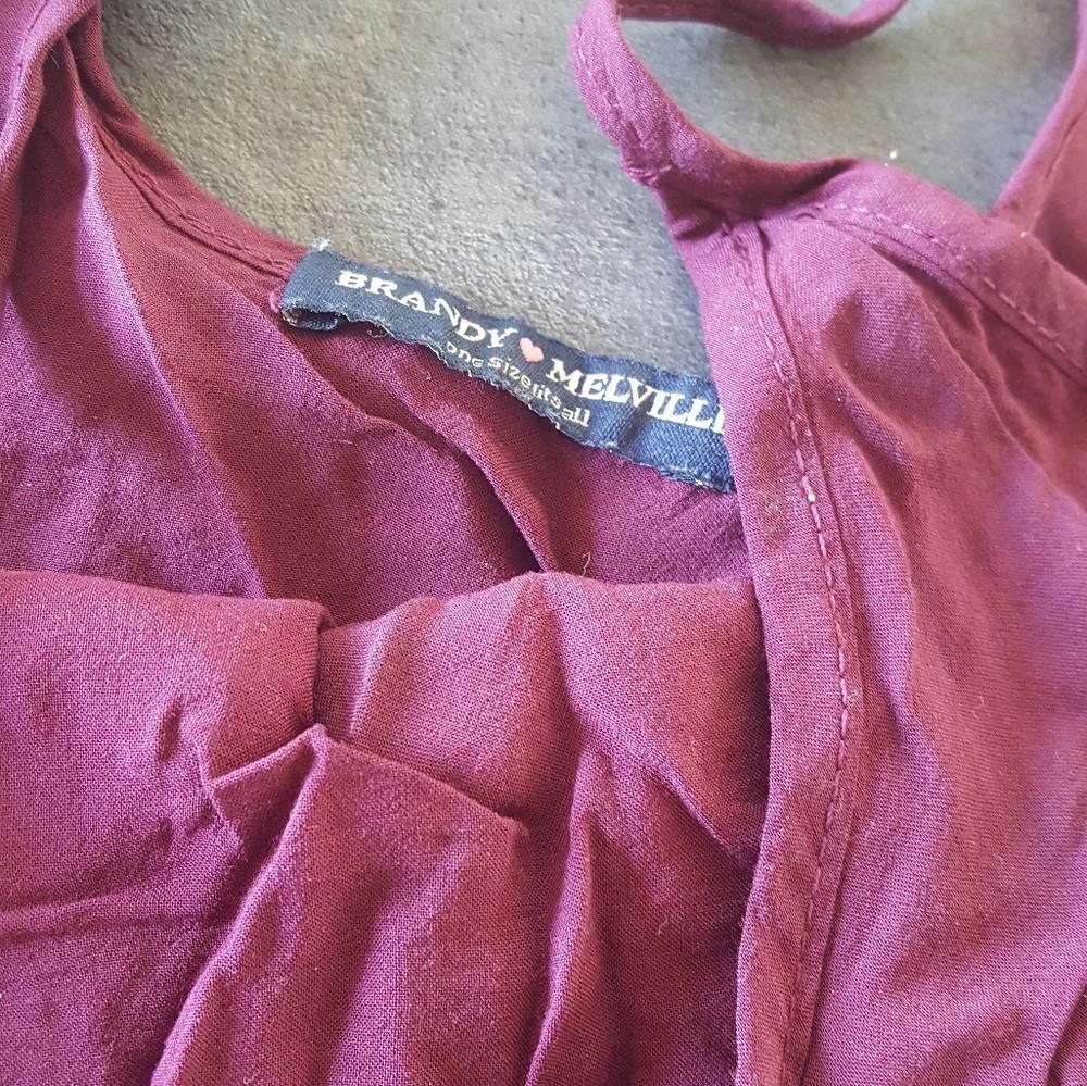 Designer Burgundy Dressy Cropped Melville Blouse Size ONE SIZE - 3 Thumbnail