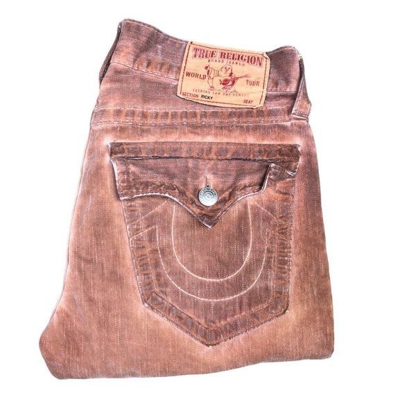 True Religion × Vintage Vintage True Religion Jeans Size 32 RICKY DIRTY ORANGE Size US 32 / EU 48 - 1 Thumbnail