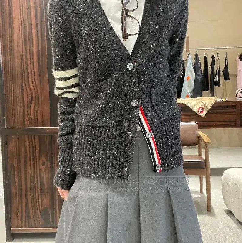 Thom Browne Thom Browne Gray Wool Blend Women's Cardigan 0089. Size S / US 4 / IT 40 - 6 Thumbnail