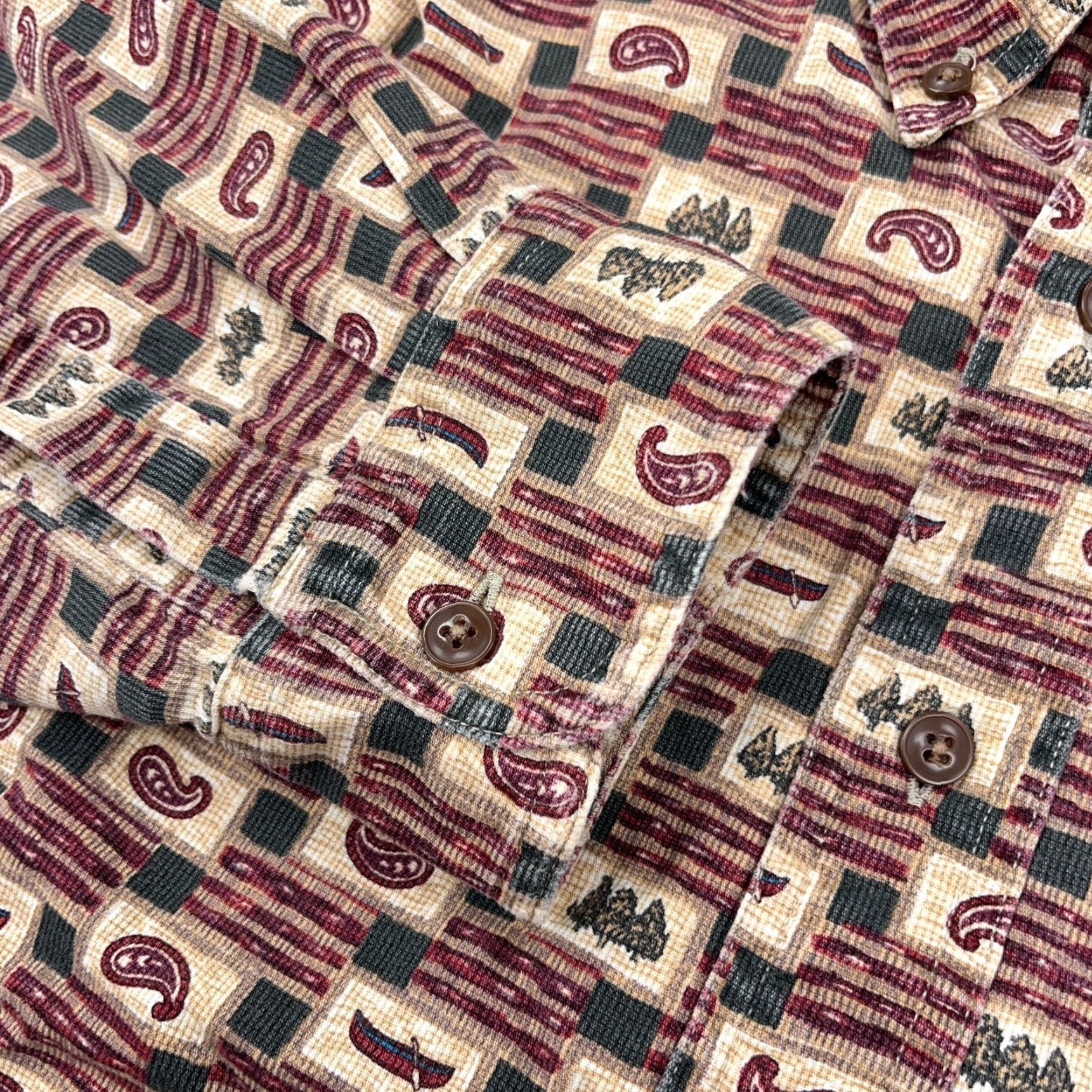 Chaps VINTAGE Chaps Shirt Men XL Button-Up Collared Cotton Red Geometric Western Cowboy Modern Preppy 90s Y2K Mens Size US XL / EU 56 / 4 - 4 Thumbnail