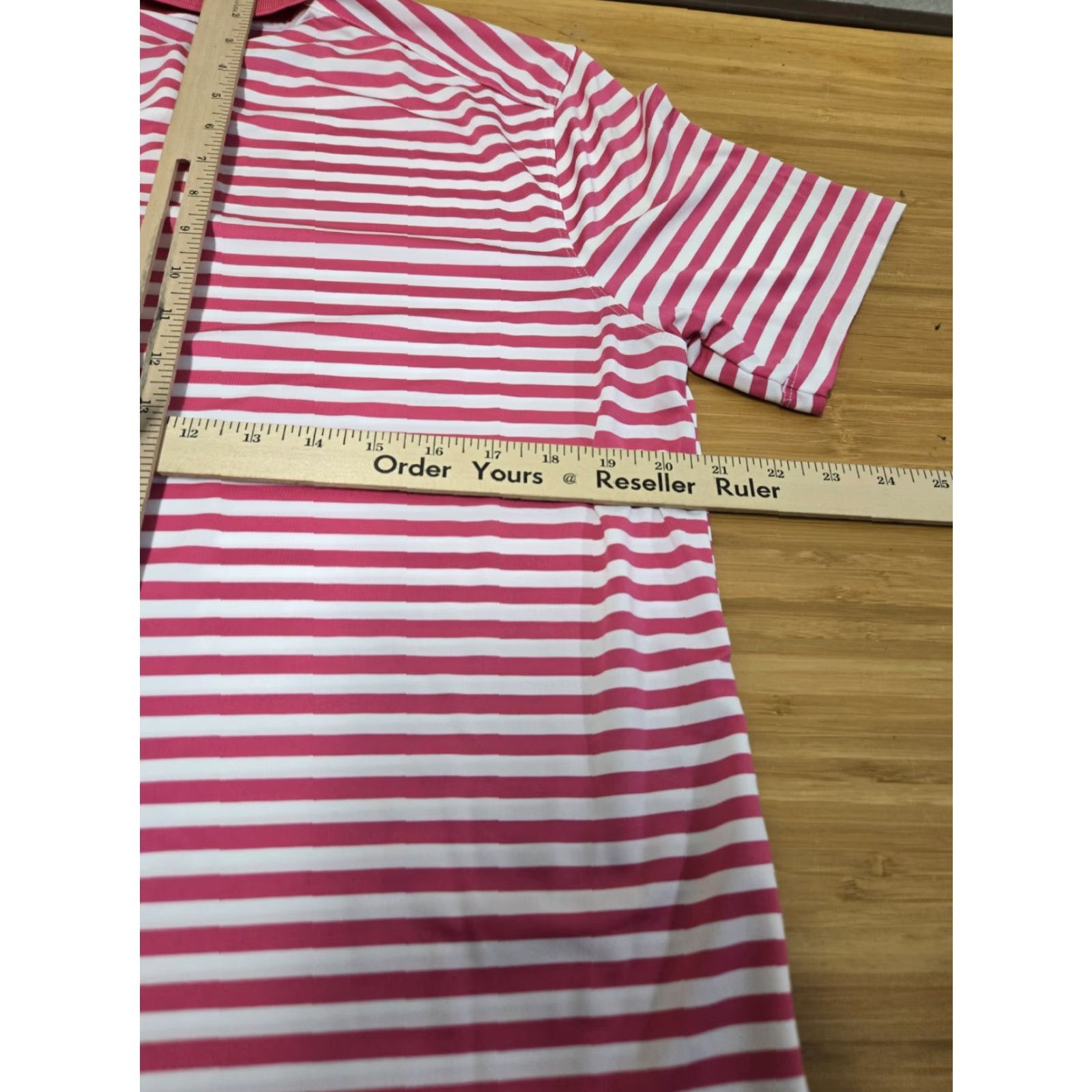 Nike Nike Dri-Fit Polo Shirt Mens M Pink White Striped Athletic Performance Golf Polo Size US M / EU 48-50 / 2 - 6 Thumbnail
