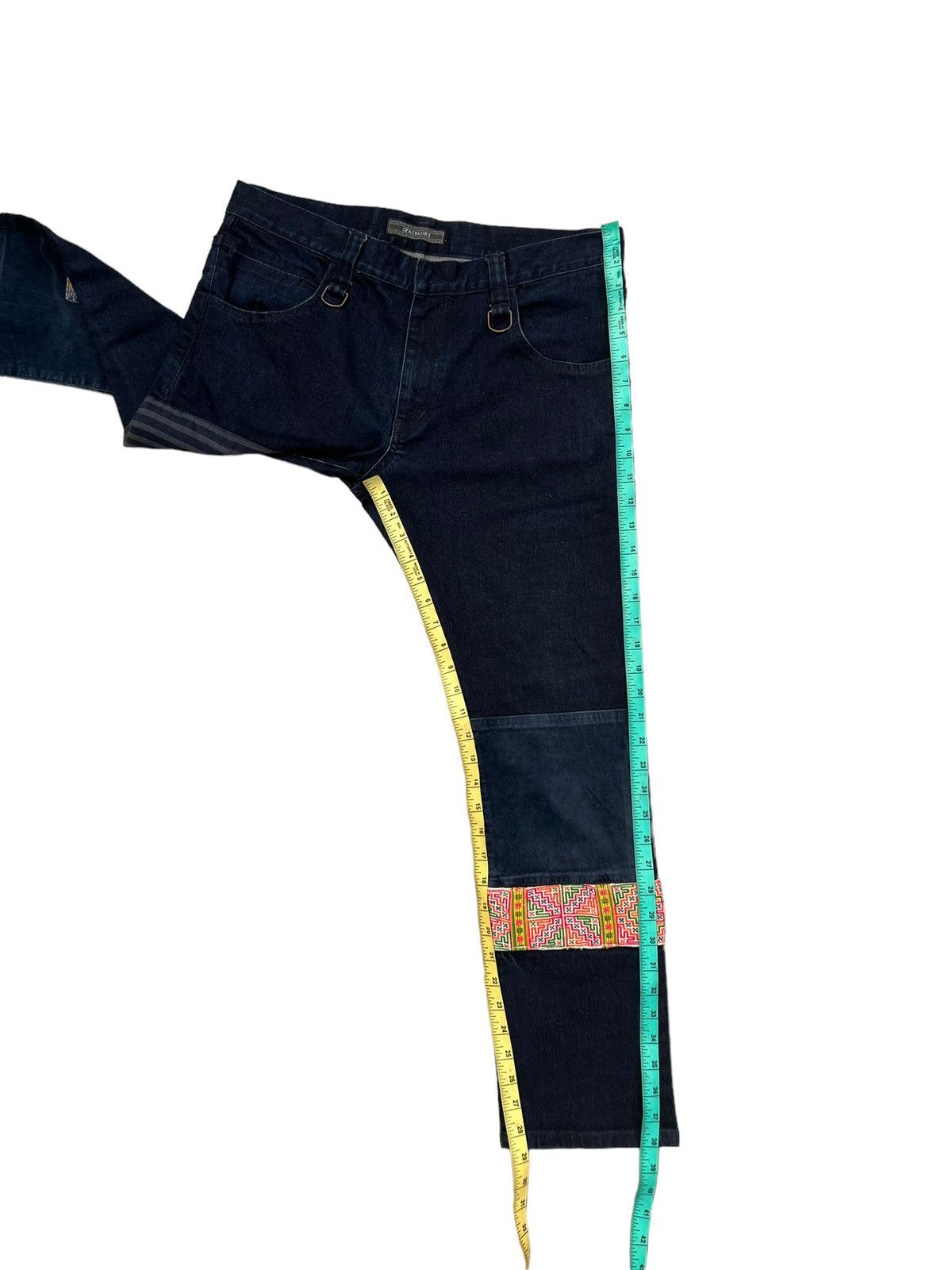Indigo SPACELORZ Japan Boro Patchwork Indigo Blue Slim Denim Jeans Size US 32 / EU 48 - 5 Thumbnail