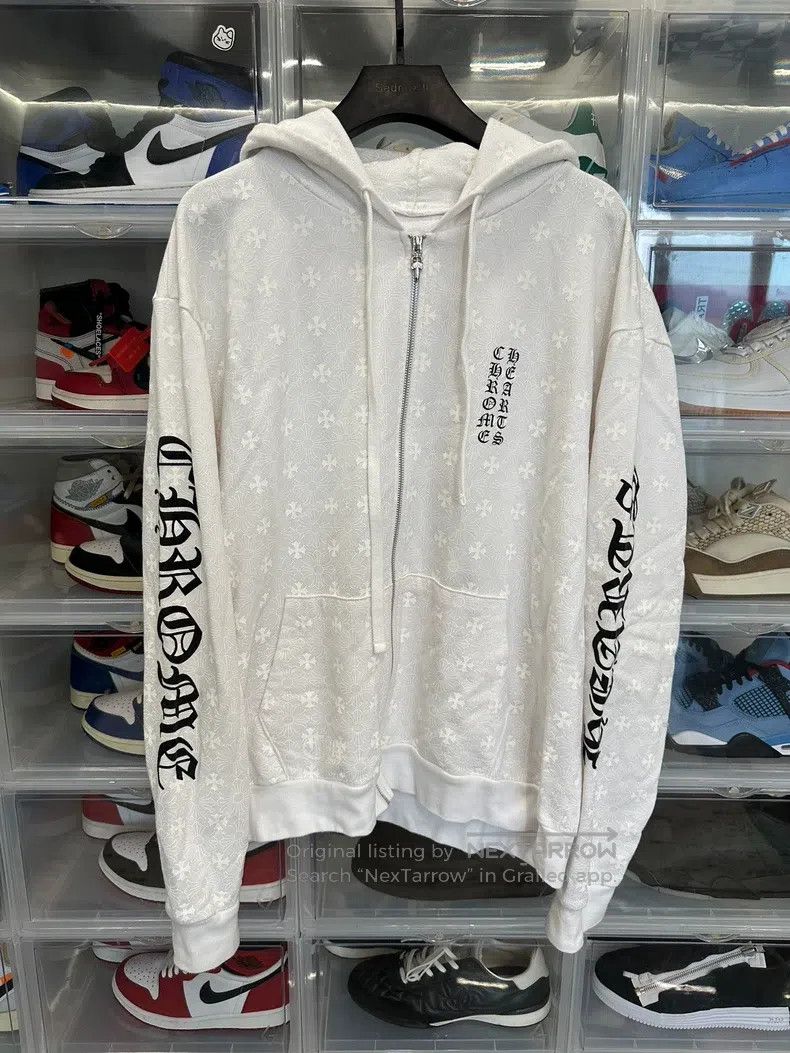 Chrome Hearts CHROME HEARTS Size L White Sanskrit horseshoe zipper hoodie Size US L / EU 52-54 / 3 - 1 Thumbnail