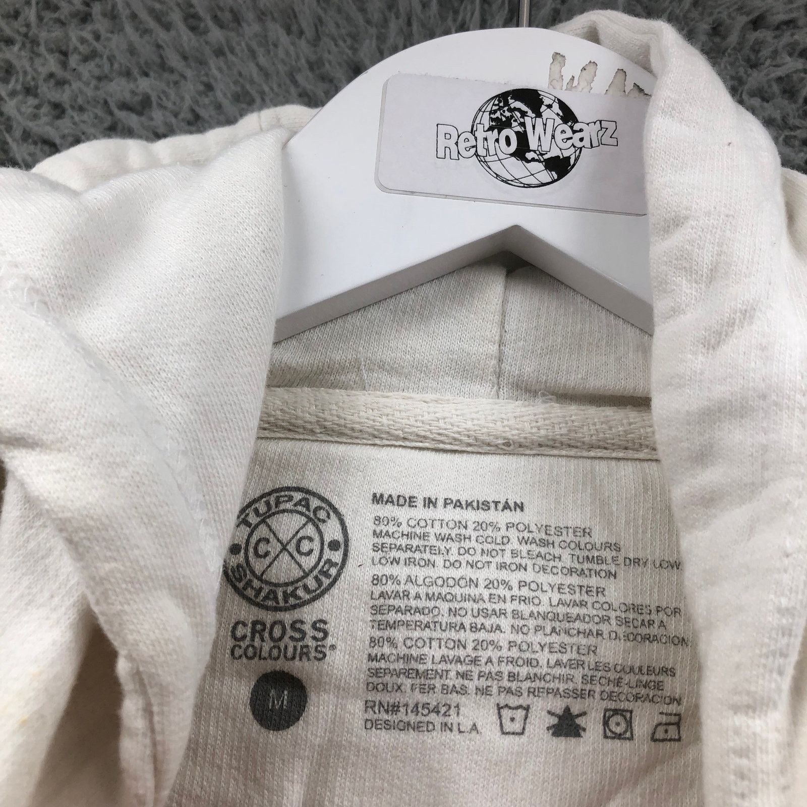 Cross Colours Cross Colours x Tupac Shakur Hoodie Mens Medium 2Pac White Size US M / EU 48-50 / 2 - 3 Thumbnail