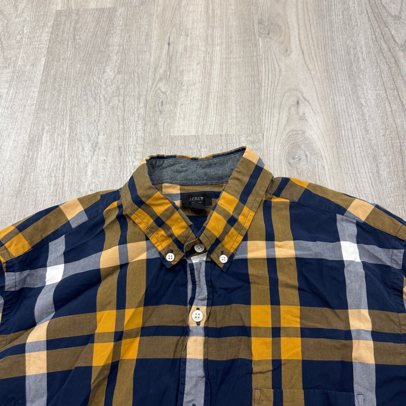 J.Crew J Crew Shirt Men's Large Blue Orange Tartan Plaid Check Size US L / EU 52-54 / 3 - 3 Thumbnail