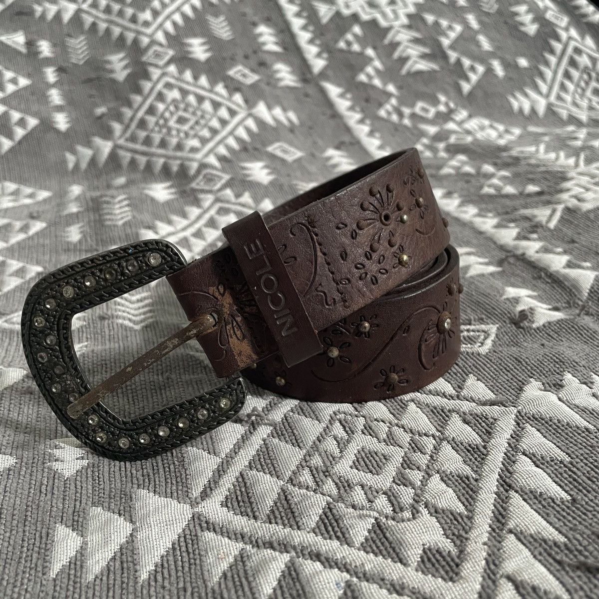 Nicole Club Nicole y2k studded rustyrhinestoneleather belt kapital style Size ONE SIZE - 1 Thumbnail