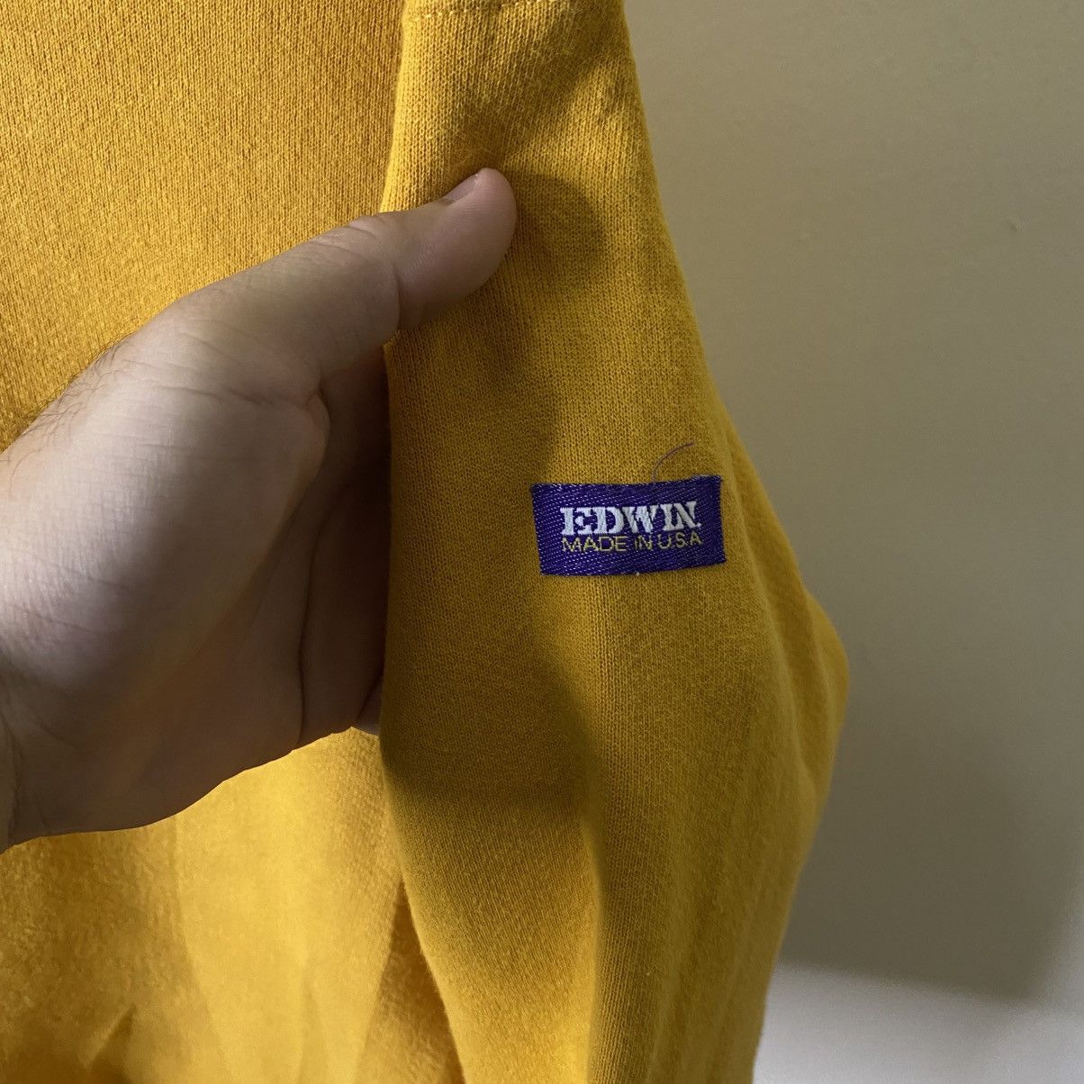Edwin Vintage 1990s Edwin Yellow Blank Sweatshirt Size US M / EU 48-50 / 2 - 3 Thumbnail