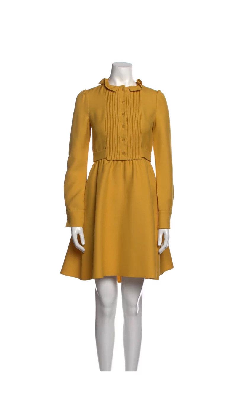 Valentino Valentino Yellow Long Sleeve Dress Size US S / EU 44-46 / 1 - 1 Thumbnail