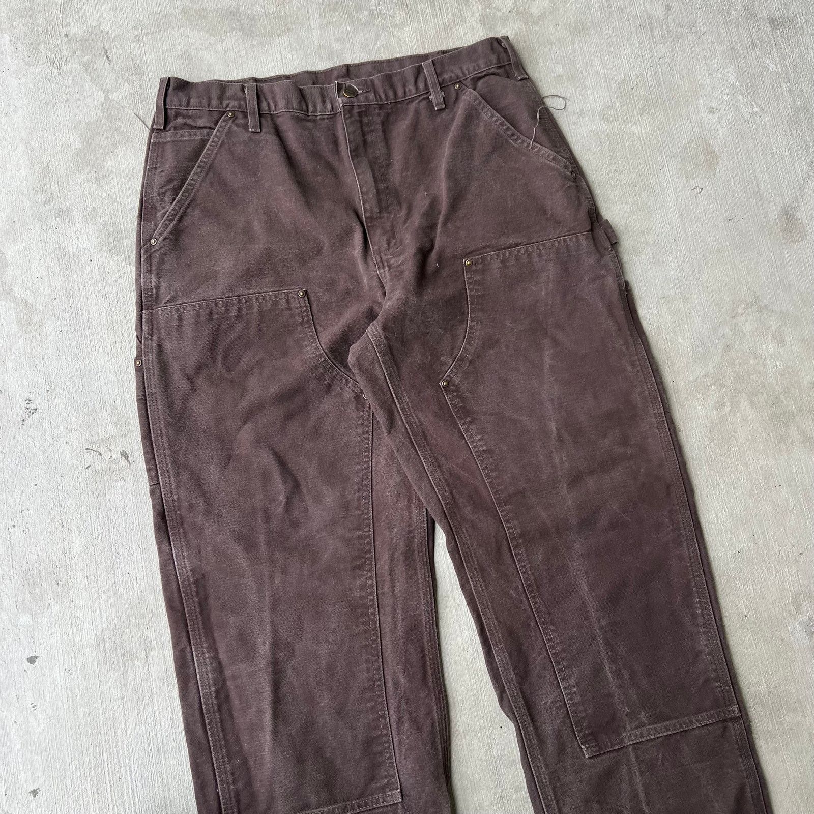 Carhartt × Vintage Carhartt brown double knee work wear carpenter pants Size US 35 - 2 Thumbnail