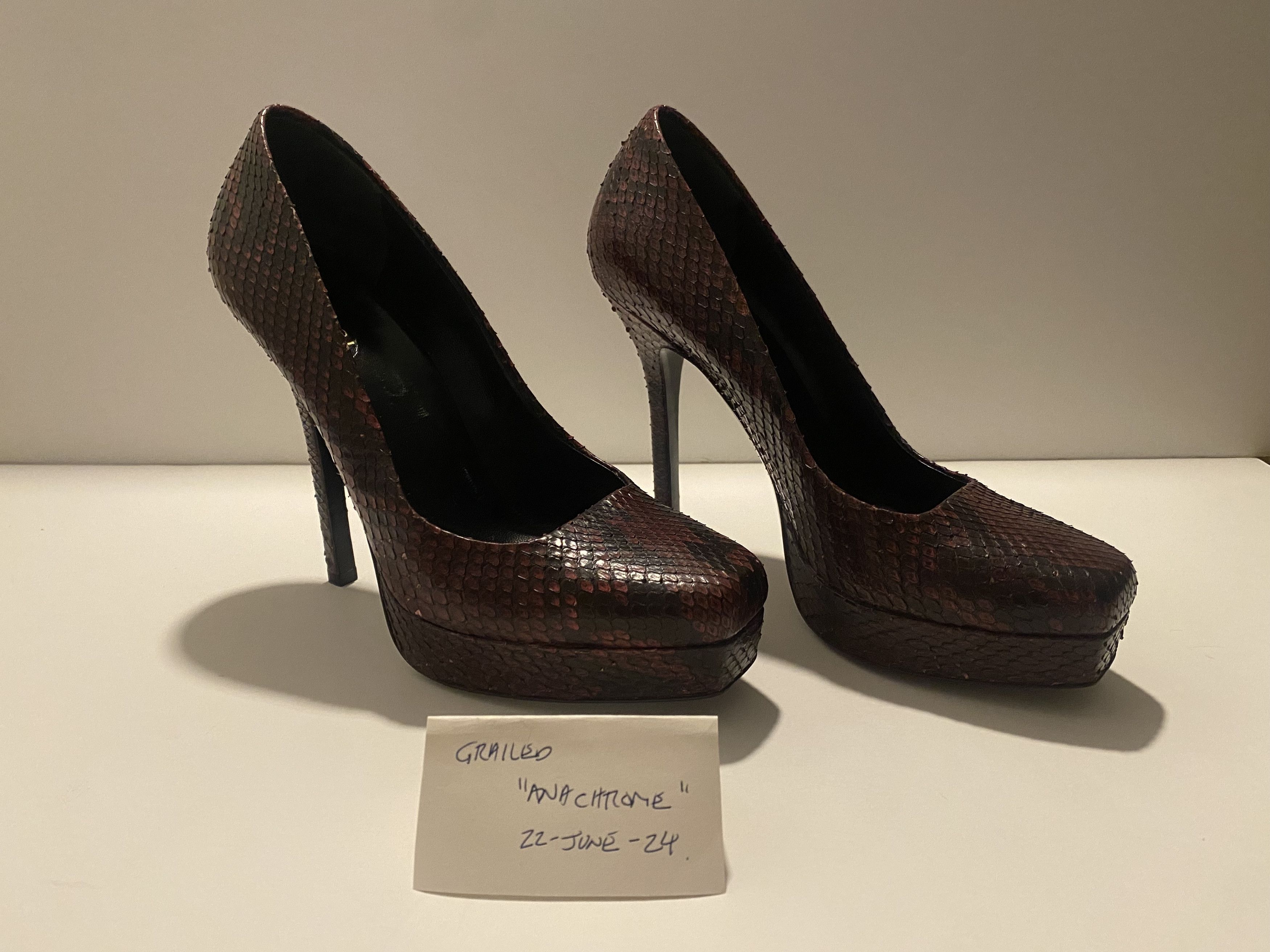 Gucci Gucci Snake Print Leather Pumps Size US 7.5 / IT 37.5 - 8 Thumbnail