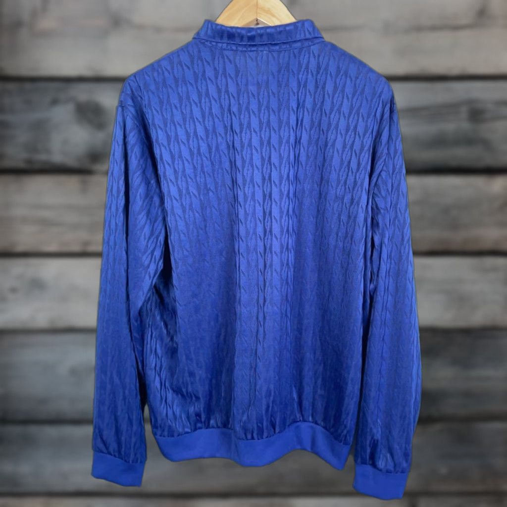 Haband VINTAGE Haband Polo Shirt 90s Dad Style Long Sleeve XL Blue Relaxed Fit Lightweight Polyester Mens casual workwear Size US XL / EU 56 / 4 - 1 Thumbnail
