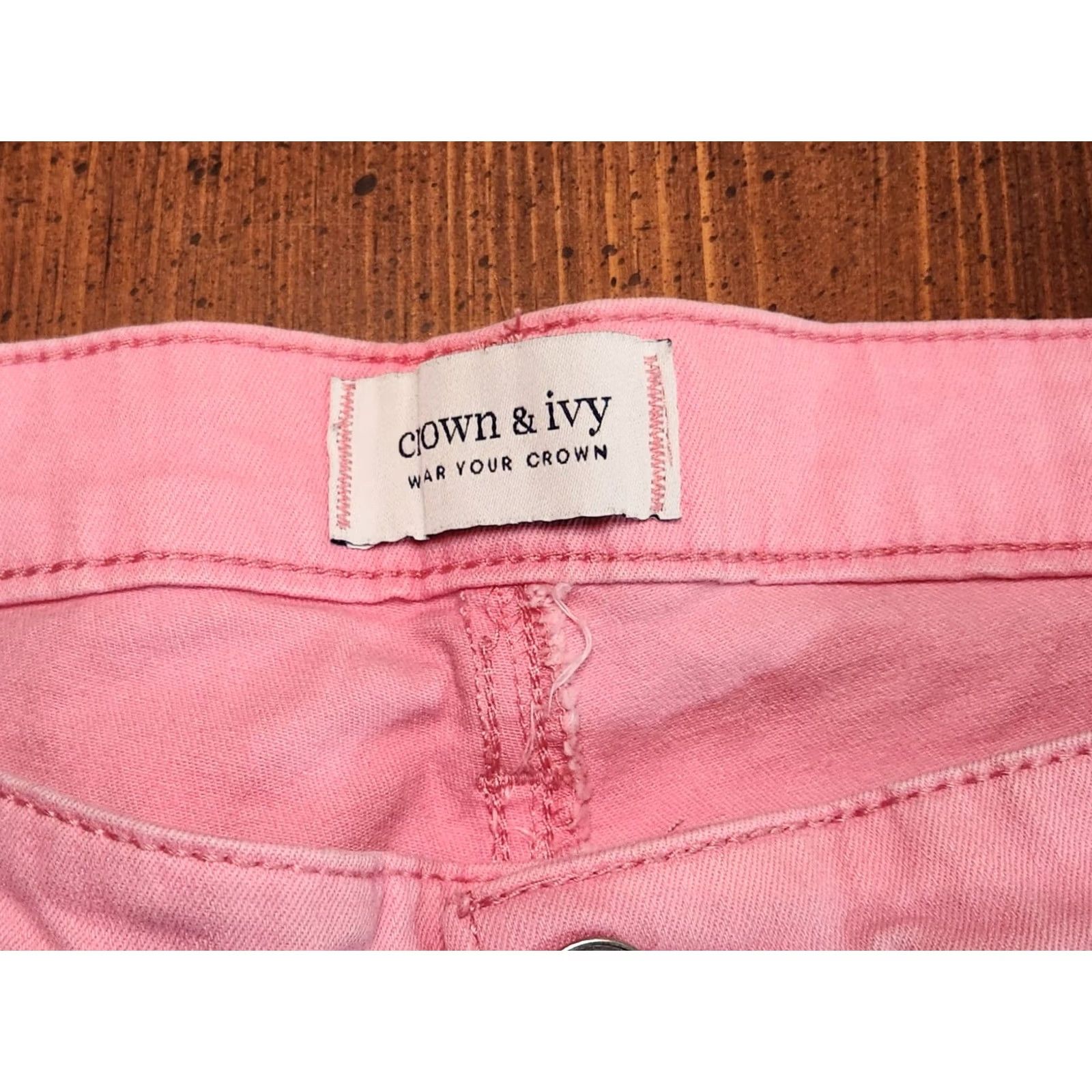 Vintage Crown & Ivy Jeans Women’s 16W Pink High Rise Skinny Crop Slim 24in Inseam Denim Crop Women Size 38" / US 16 / IT 52 - 3 Thumbnail