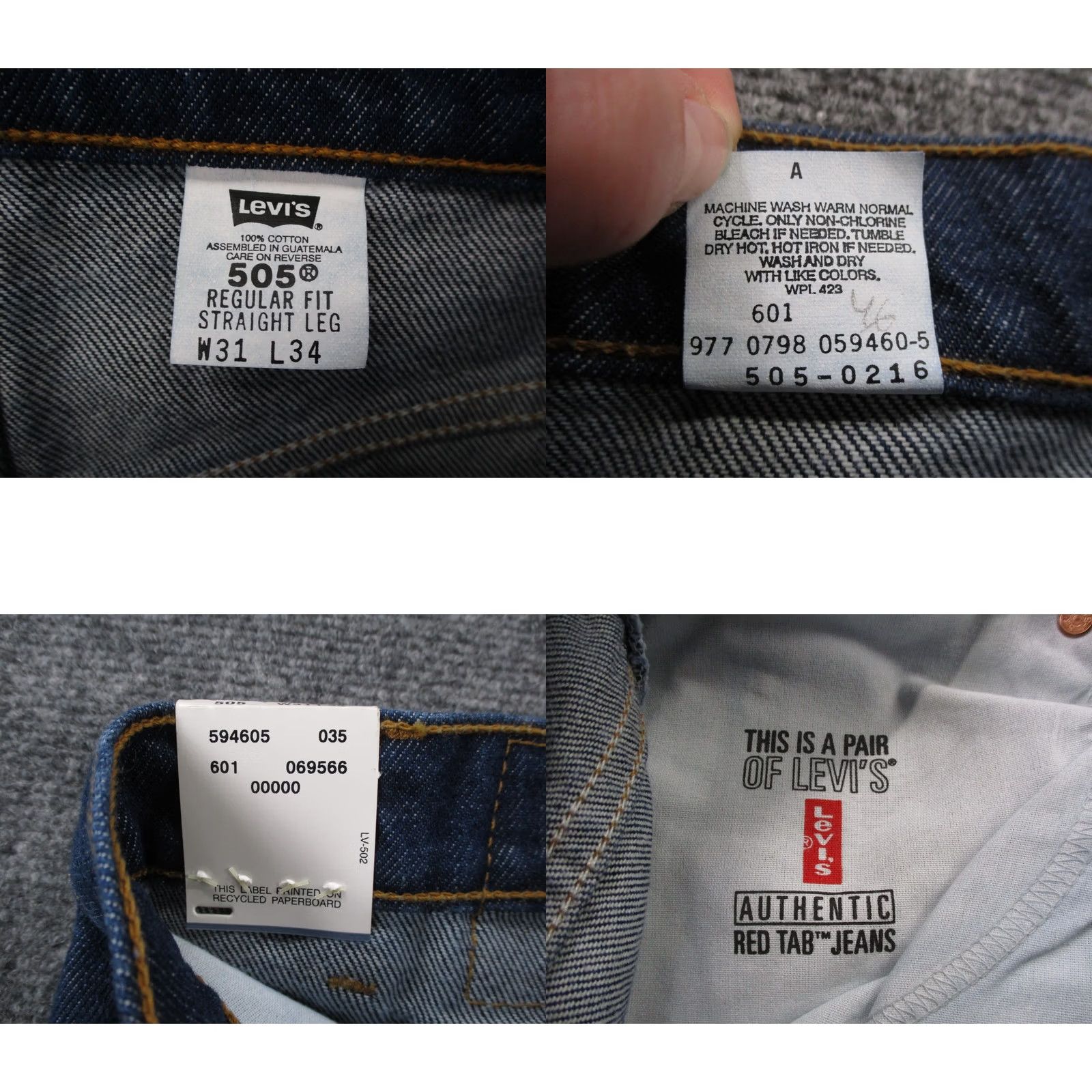 Levi's VINTAGE Levi's Jeans Mens 31 x 34 Blue Denim 505 Regular Fit Straight Red Tab Jeans Mens 31 Blue Denim 505 Regular Straight Red Tab Size US 30 / EU 46 - 8 Thumbnail