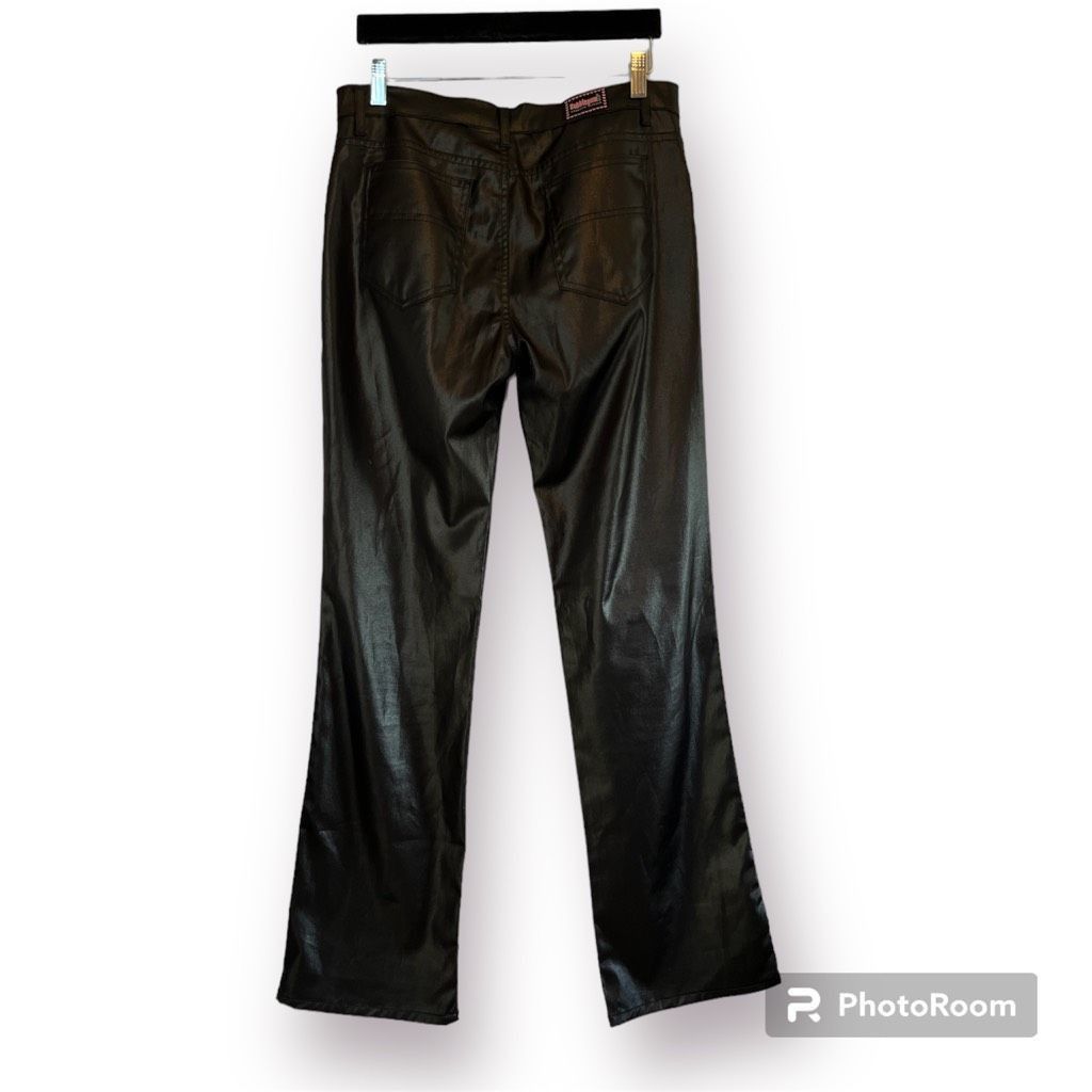 Vintage Vintage Bubblegum black satin Y2K bootcut low rise jeans Size 36" / US 14 / IT 50 - 2 Thumbnail