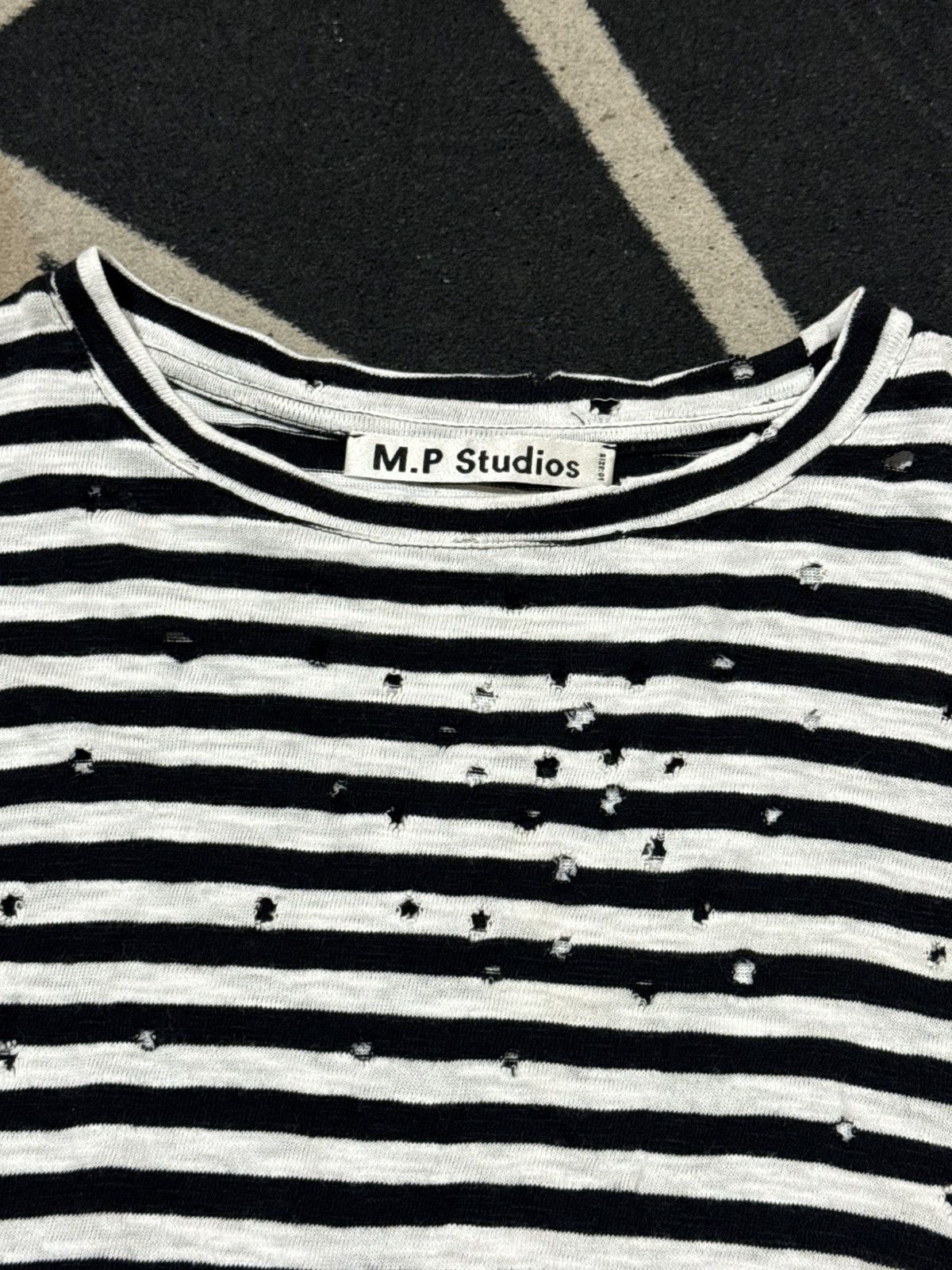 Japanese Brand Striped Distressed SS18 MP Studio Tees Size US M / EU 48-50 / 2 - 4 Thumbnail