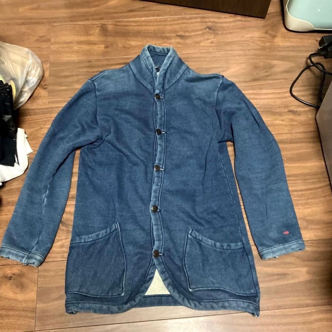 Vintage VINTAGE 45rpm Indigo Cotton Jersey Coverall Jacket Shirt Mens Size 1 Blue Used Japan 45rpm Workwear Size US XS / EU 42 / 0 - 2 Thumbnail